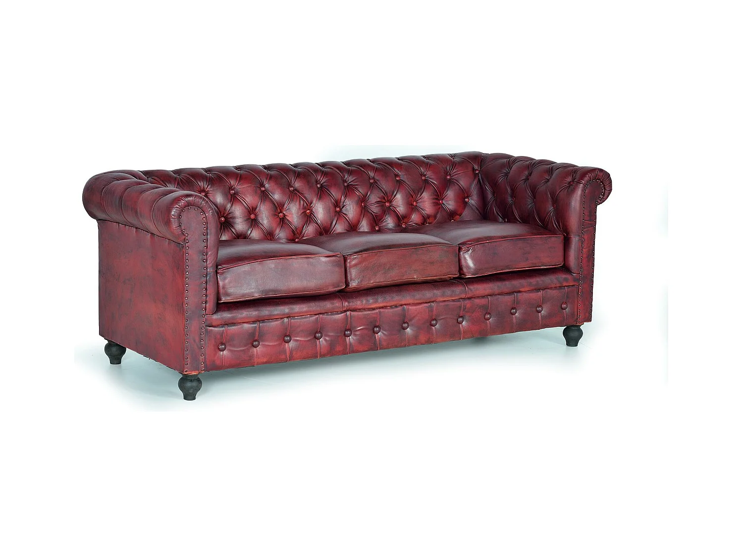 Braunes Chester-Ledersofa 3 sitze