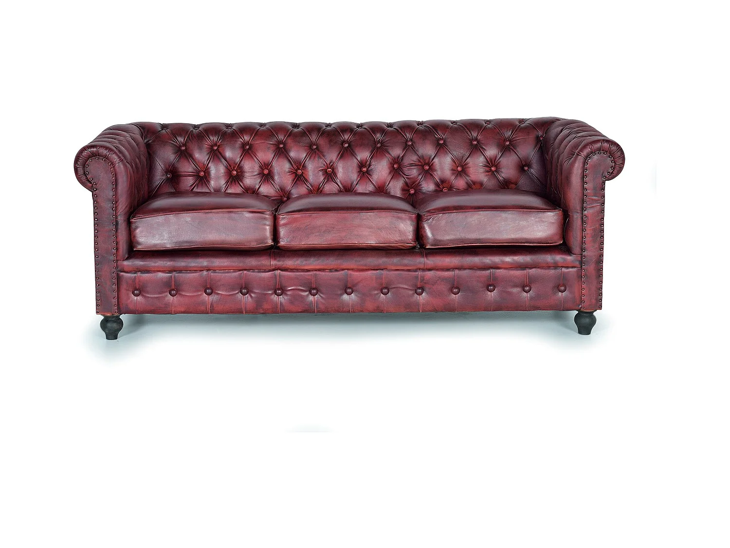 Braunes Chester-Ledersofa 3 sitze