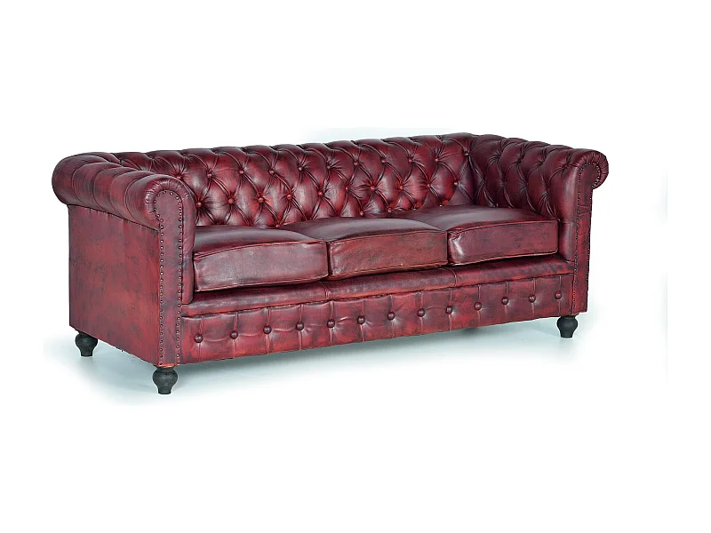 Kanapka skórzana Chester Brown na 3 osoby