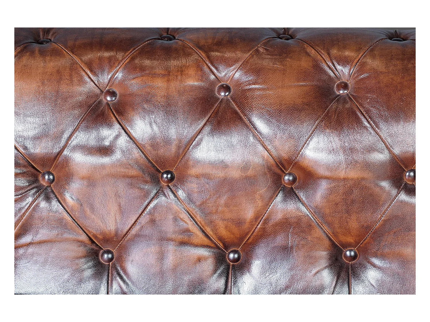 Canapé Chester en cuir marron materasée