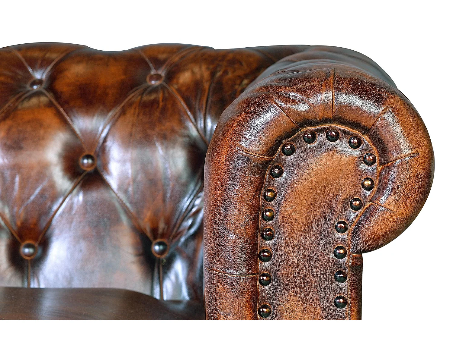 Sofa chester en piel natural