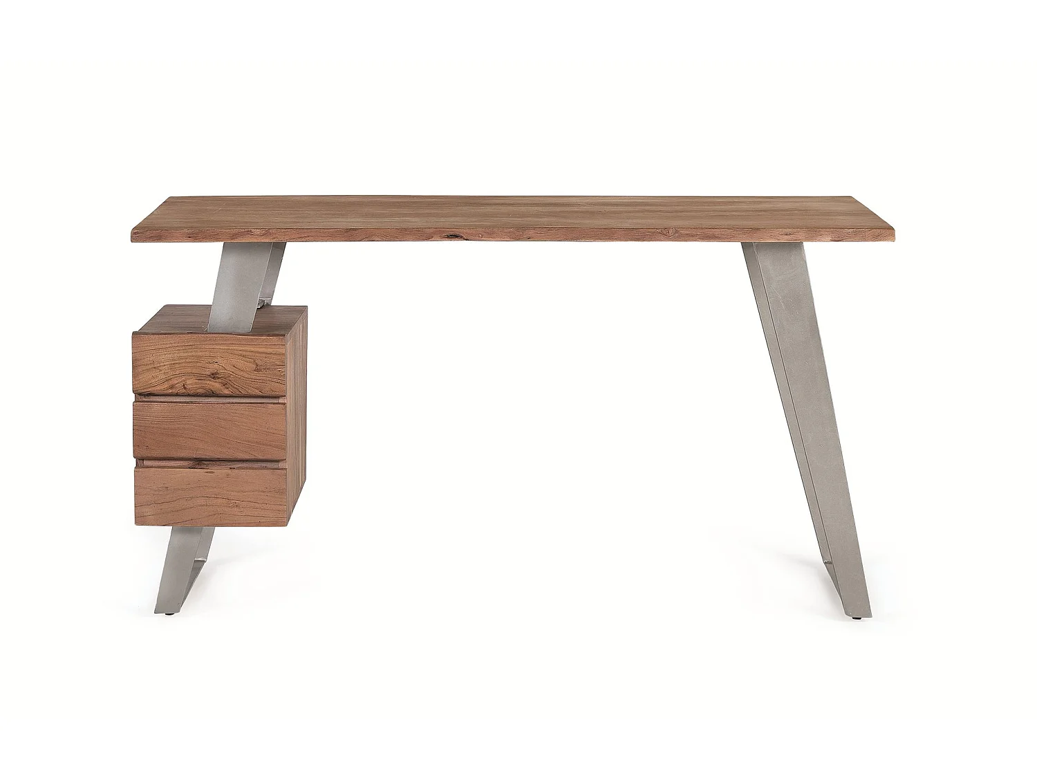 Bureau en bois d'acacia 147 cm, style rustique moderne - 80 x 147 x 63 cm