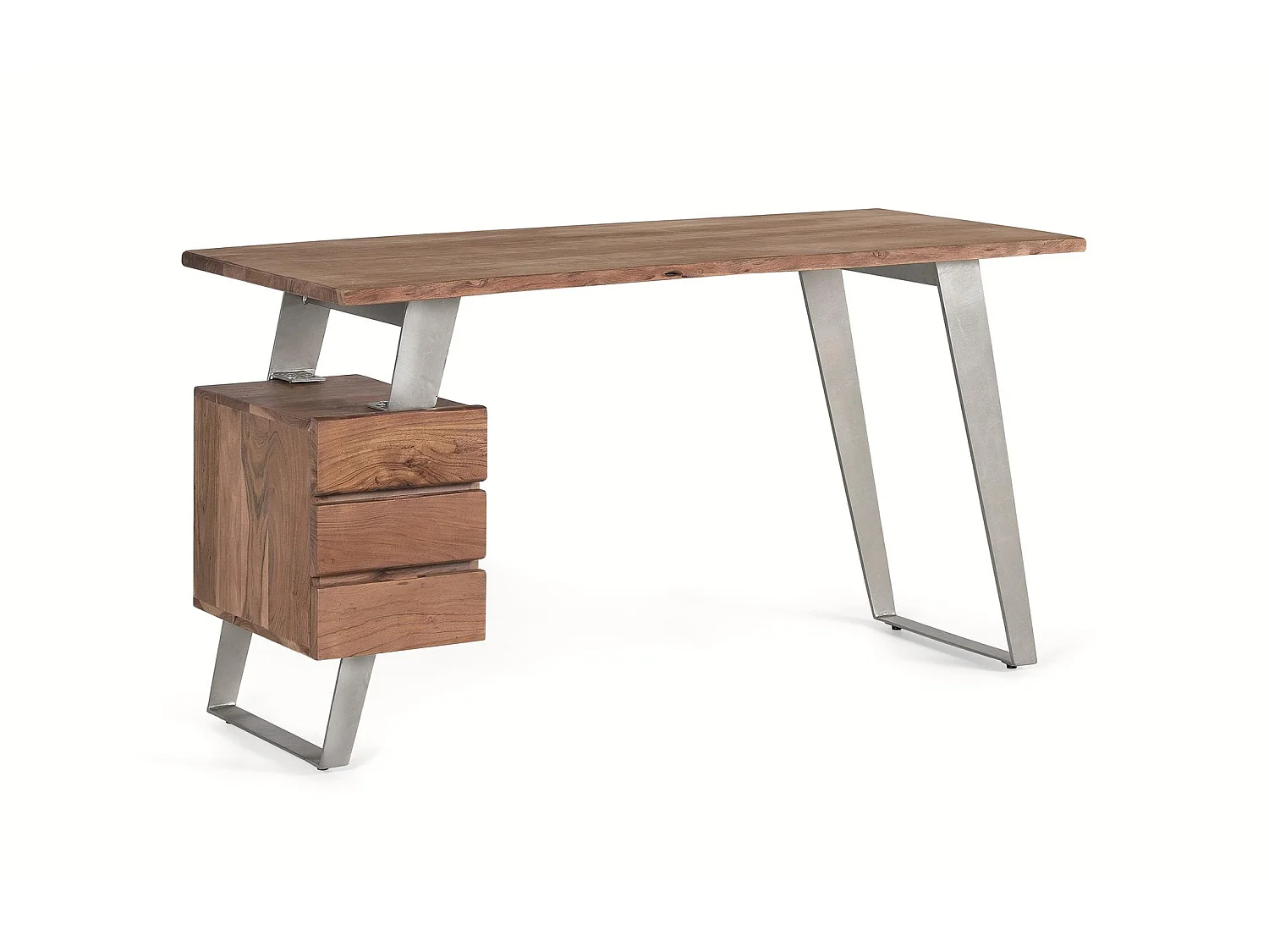 Bureau en bois d'acacia 147 cm, style rustique moderne - 80 x 147 x 63 cm