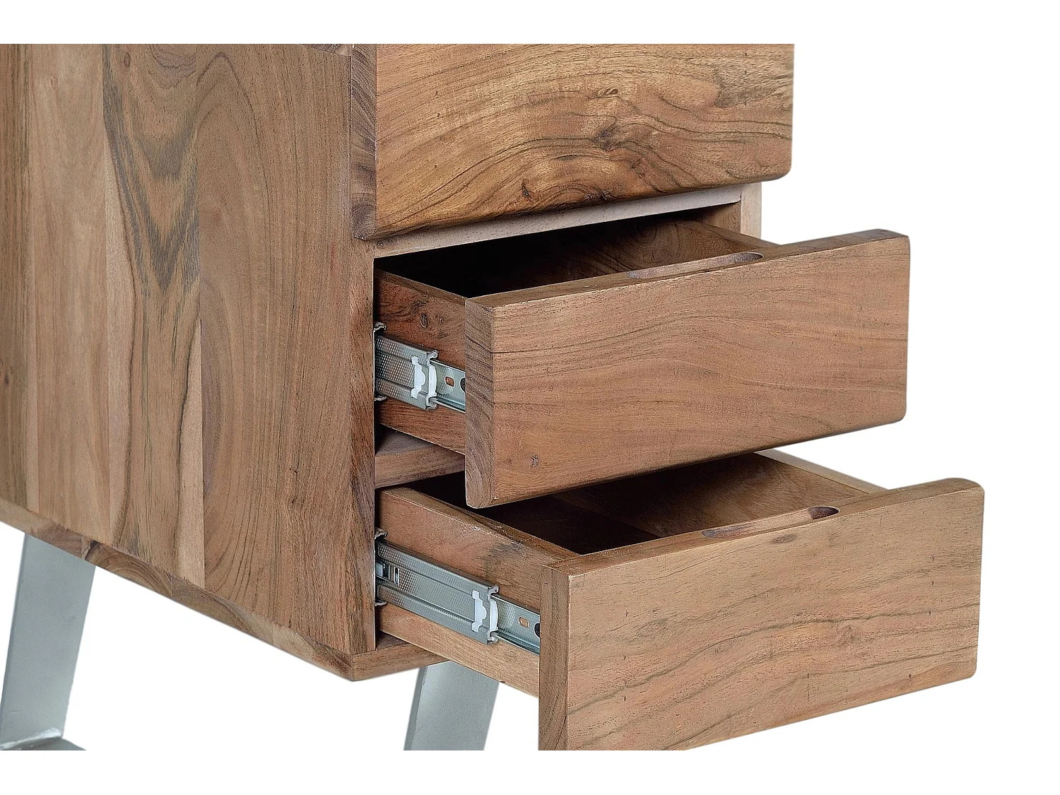 Bureau en bois d'acacia 147 cm, style rustique moderne - 80 x 147 x 63 cm