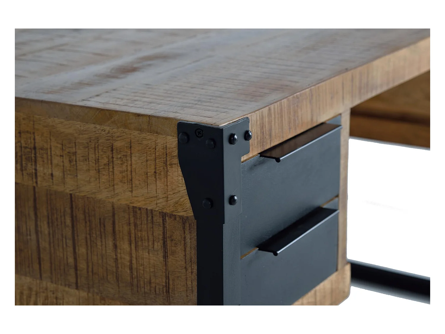 Bureau en bois de manguier et métal