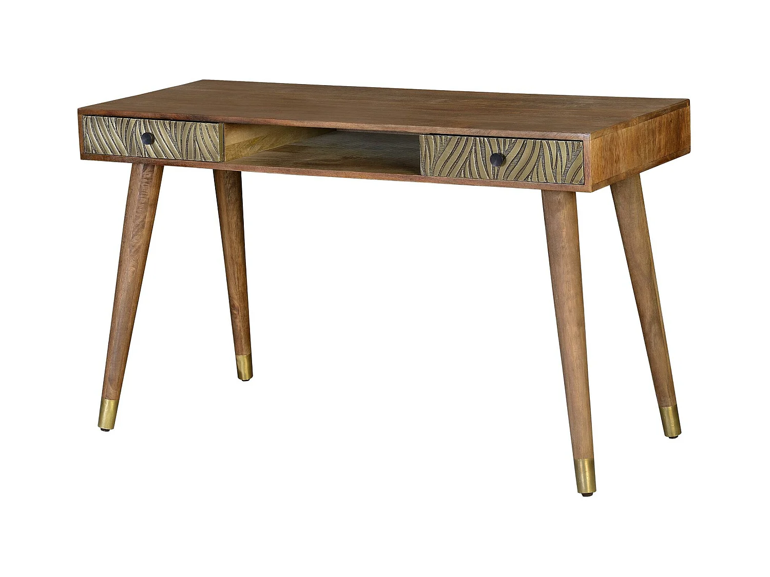Biurko z drewna mango i elementami z brązu