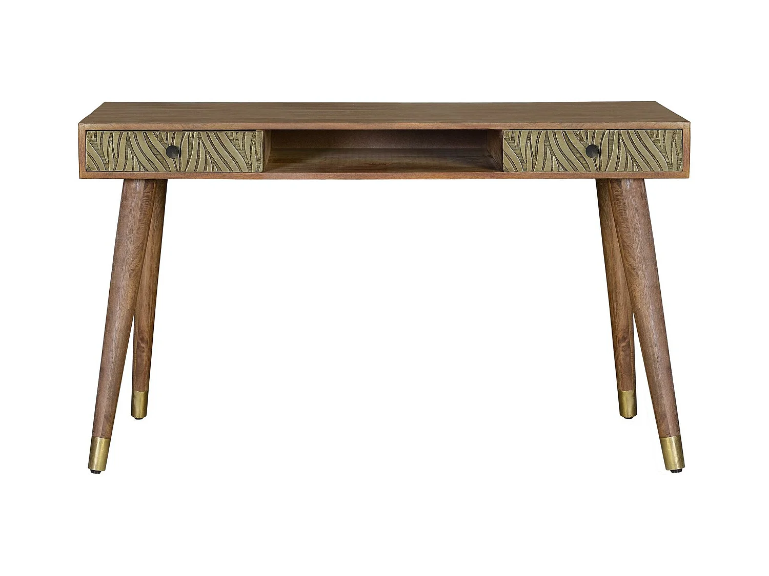 Biurko z drewna mango i elementami z brązu