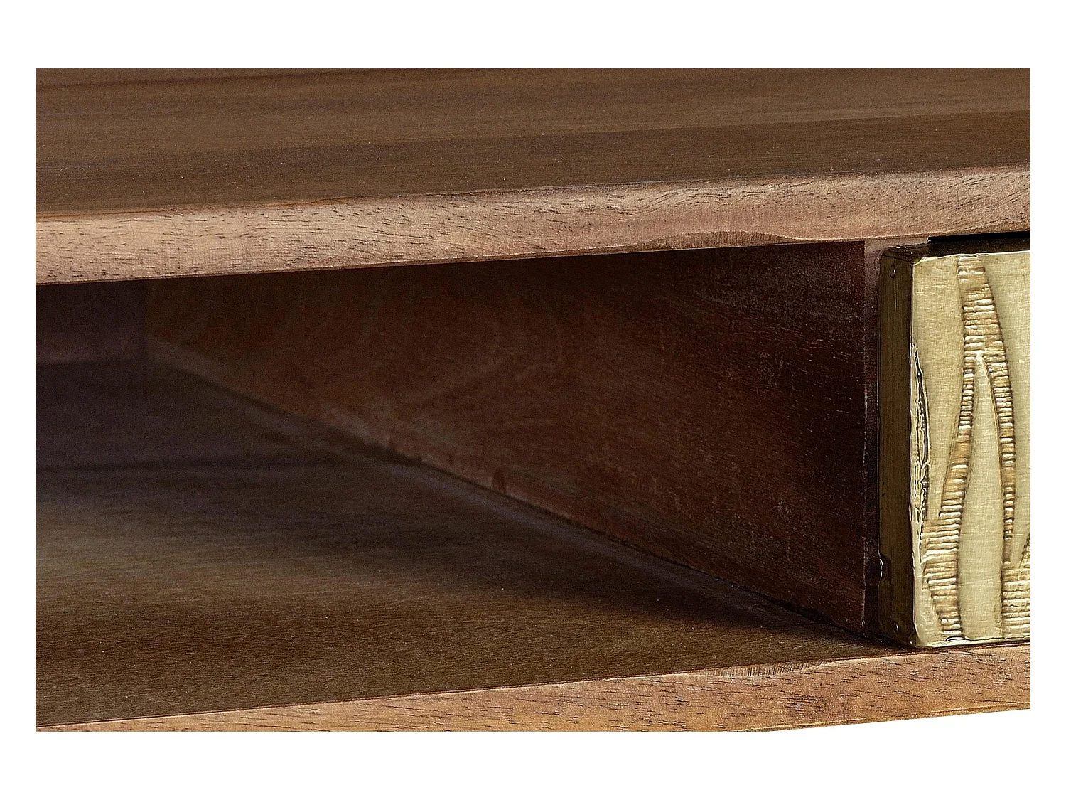 Biurko z drewna mango i elementami z brązu