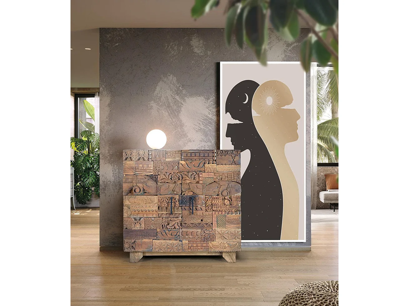 Sideboard aus recyceltem Mangoholz