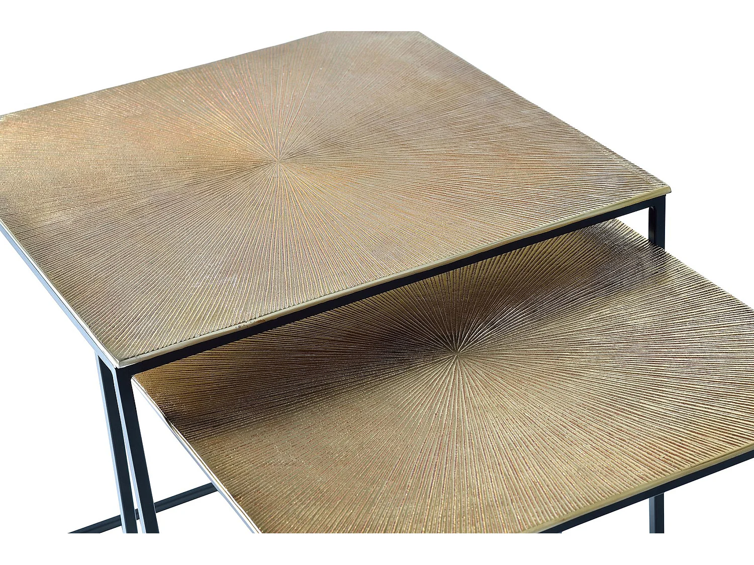 Tables basses en bronze - Grande table : 55 cm, Petite table : 50 cm - Style industriel - 56 x 55 x 55 cm