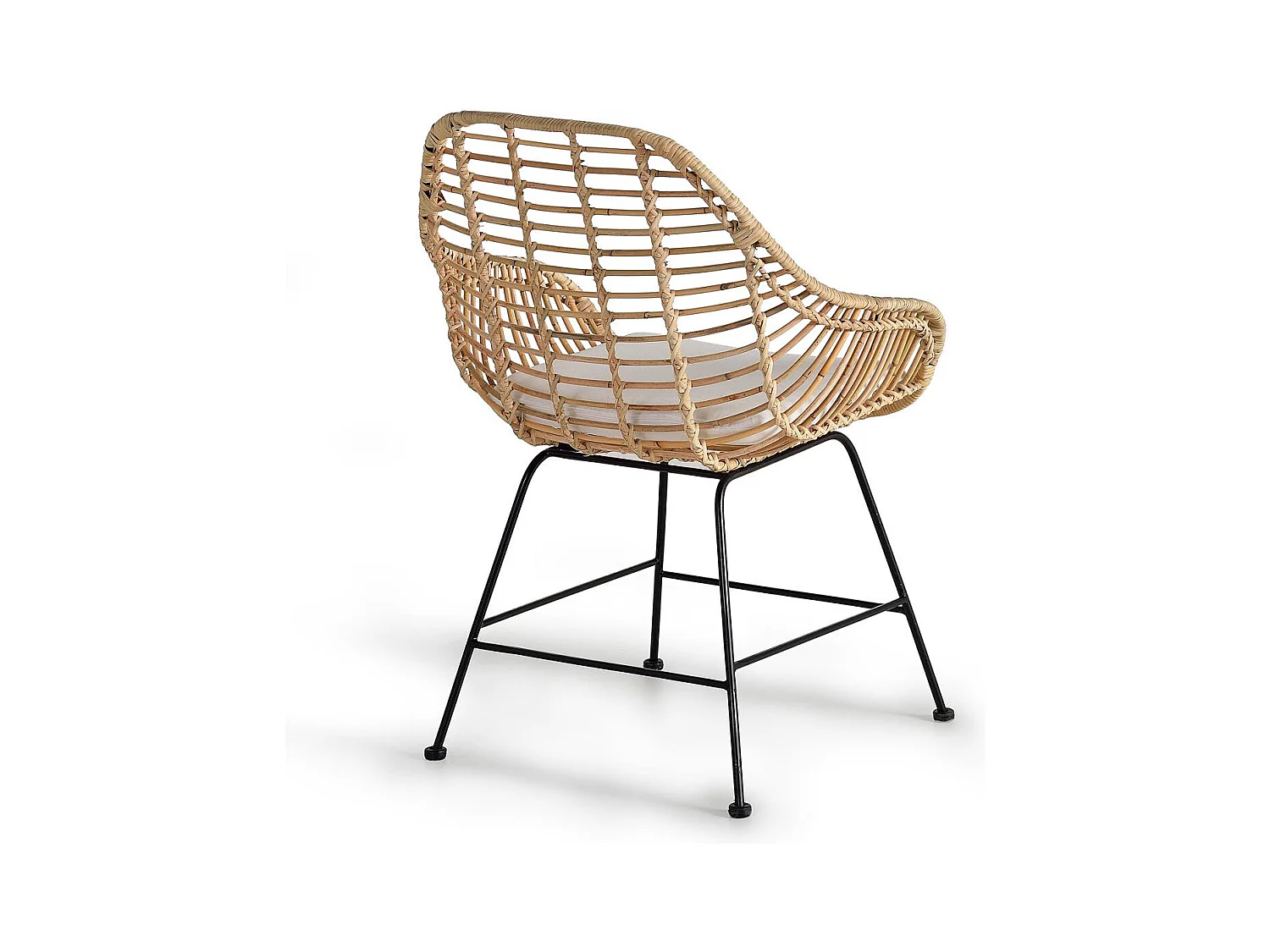 Lot de 2 chaises en rotin et métal