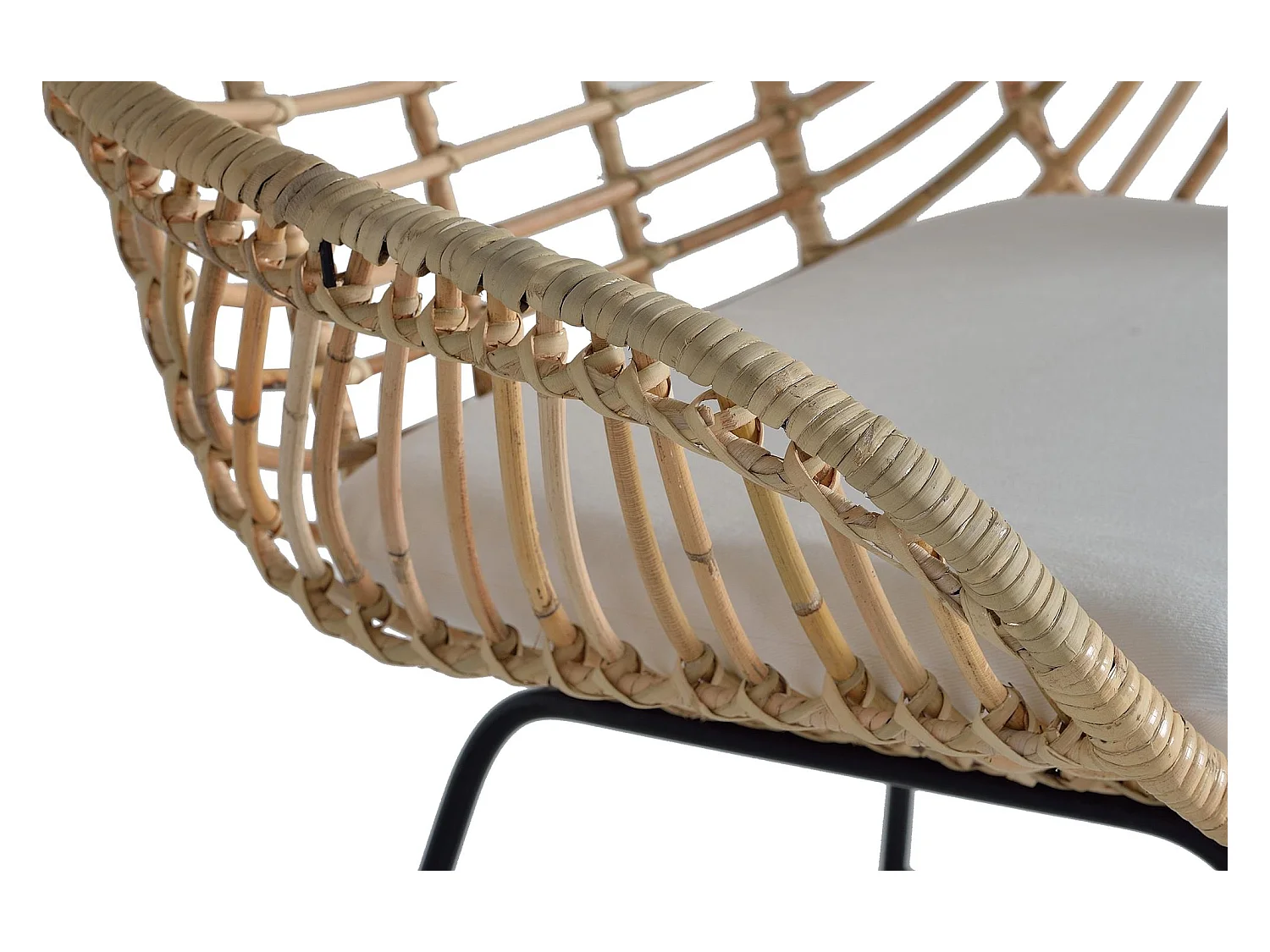 Lot de 2 chaises en rotin et métal