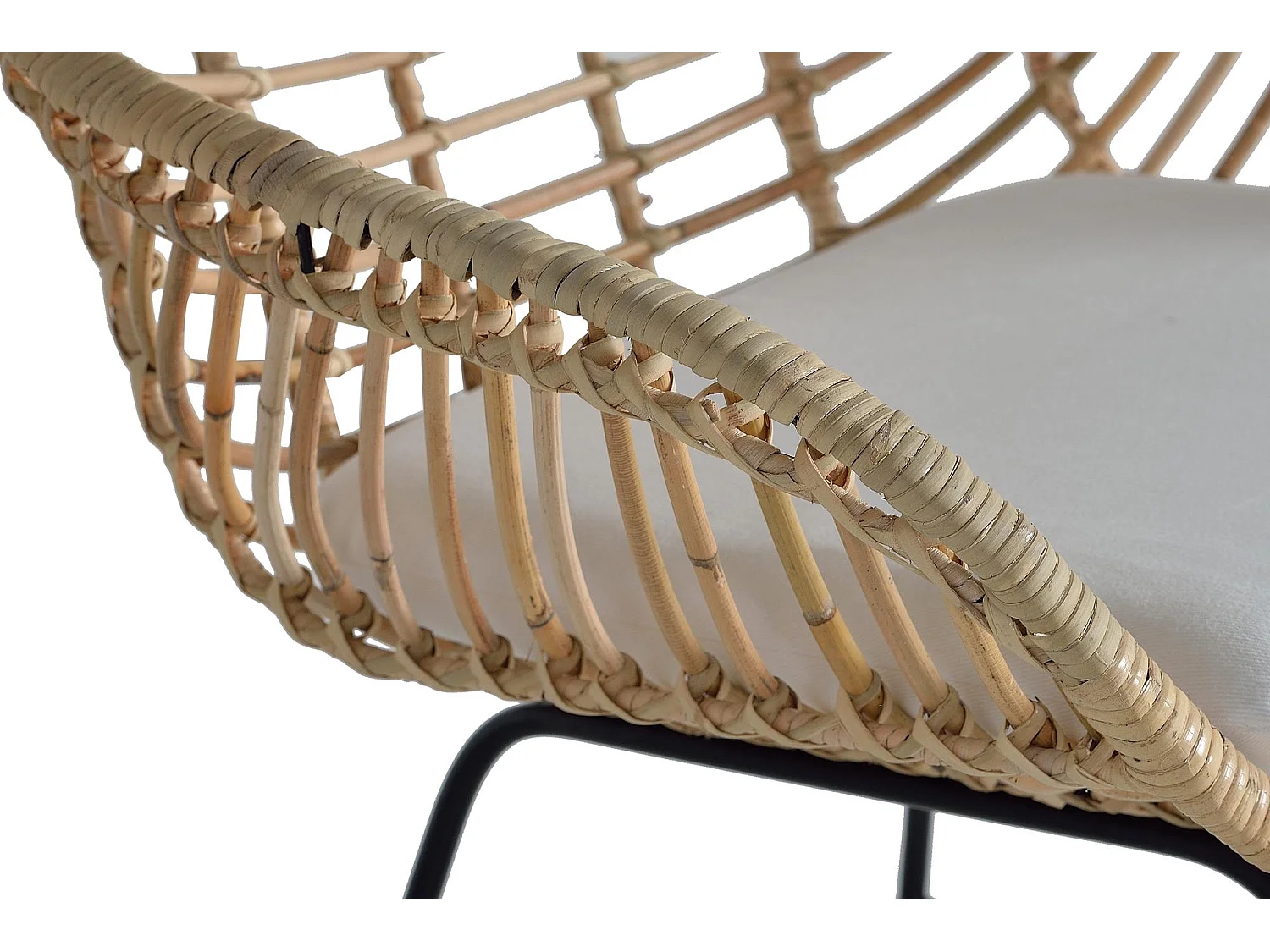 Lot de 2 chaises en rotin et métal