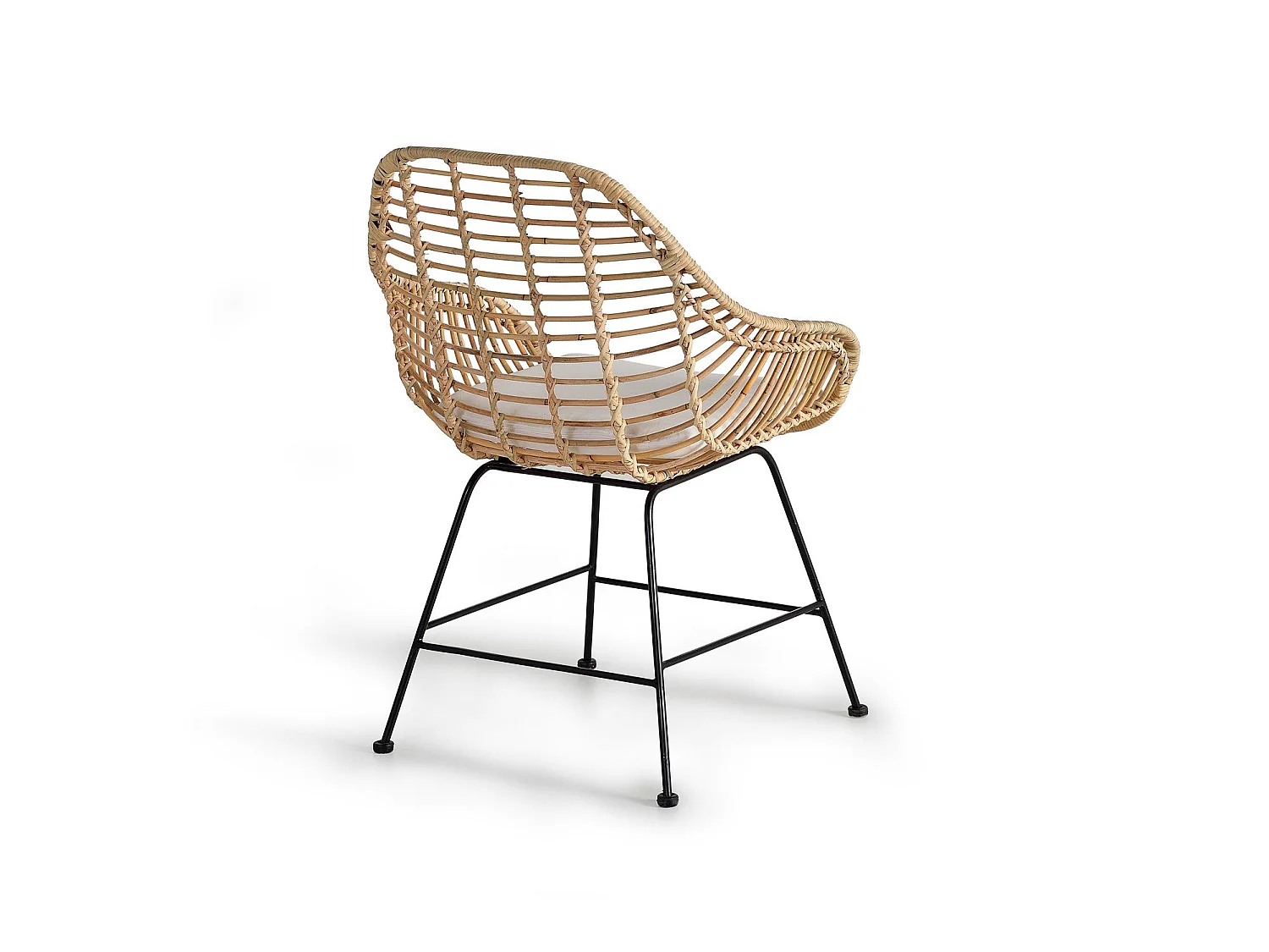 Lot de 2 chaises en rotin et métal