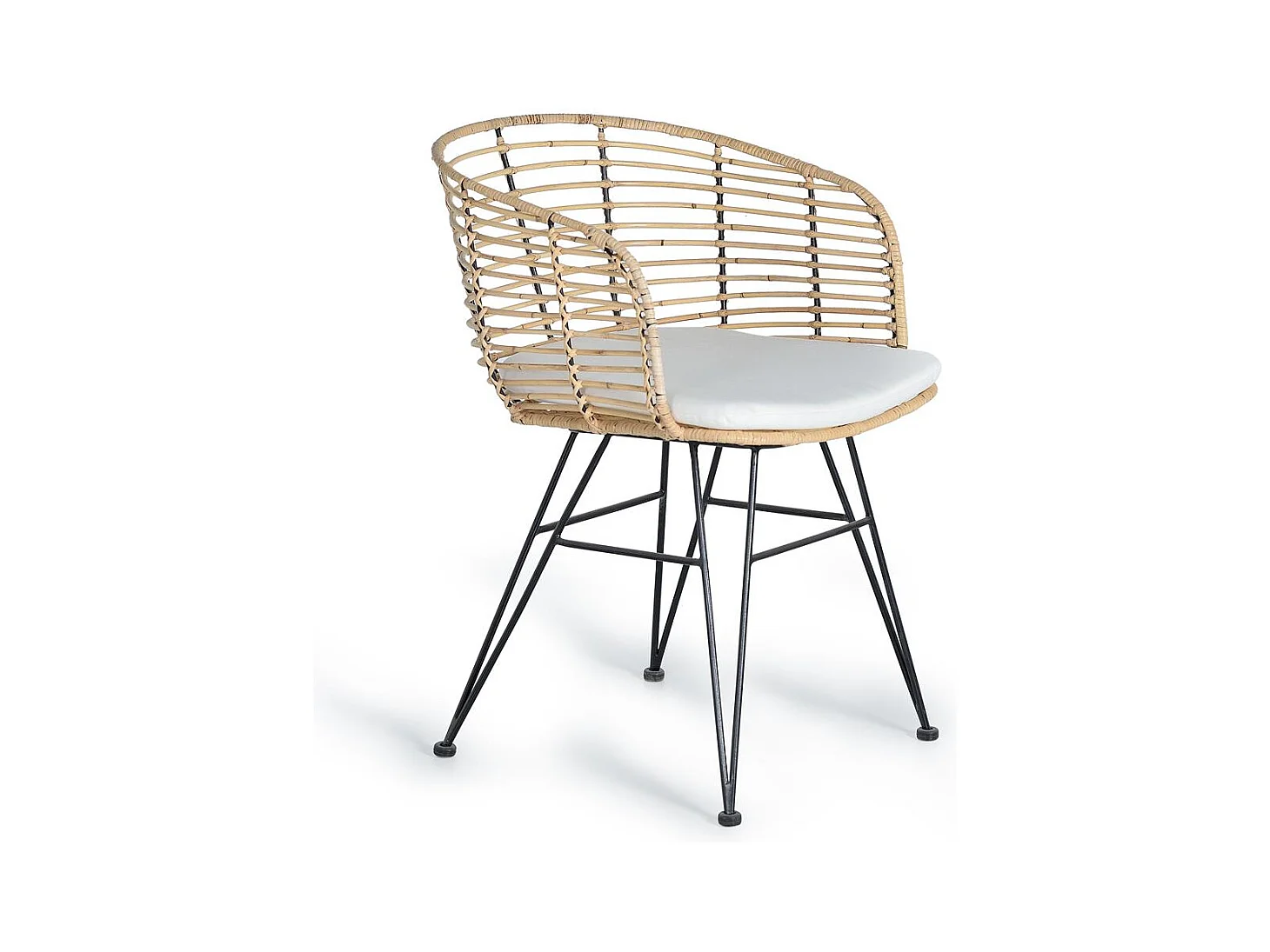 Set di 2 sedie in rattan e metallo 80x52x56