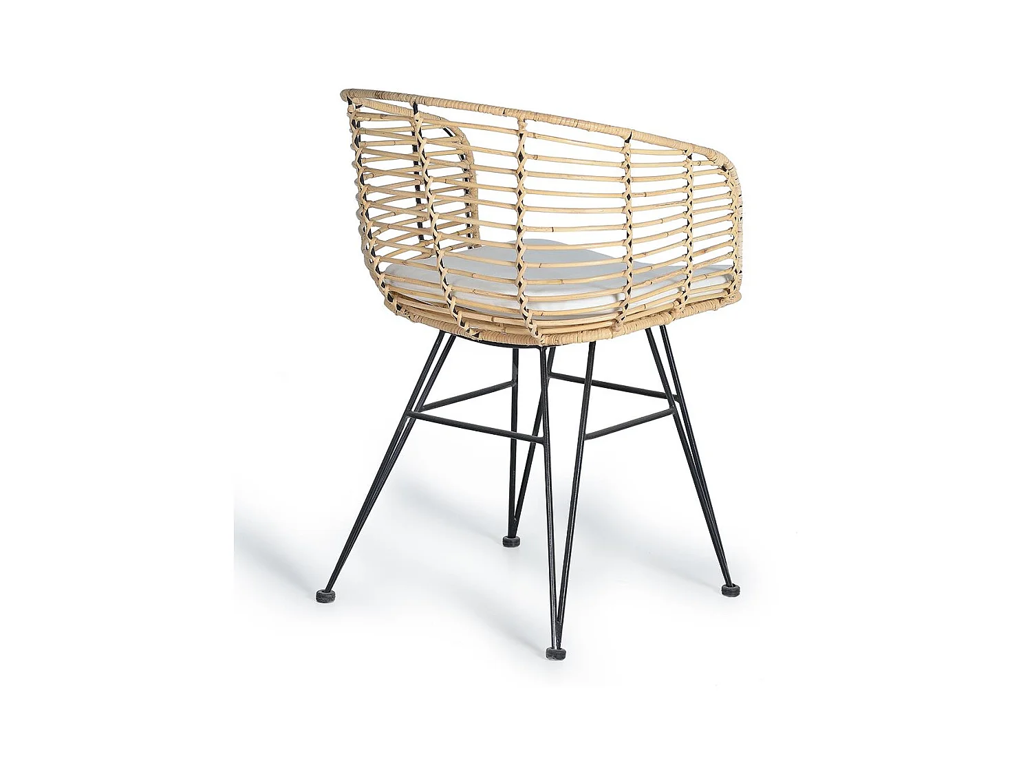 Set di 2 sedie in rattan e metallo 80x52x56