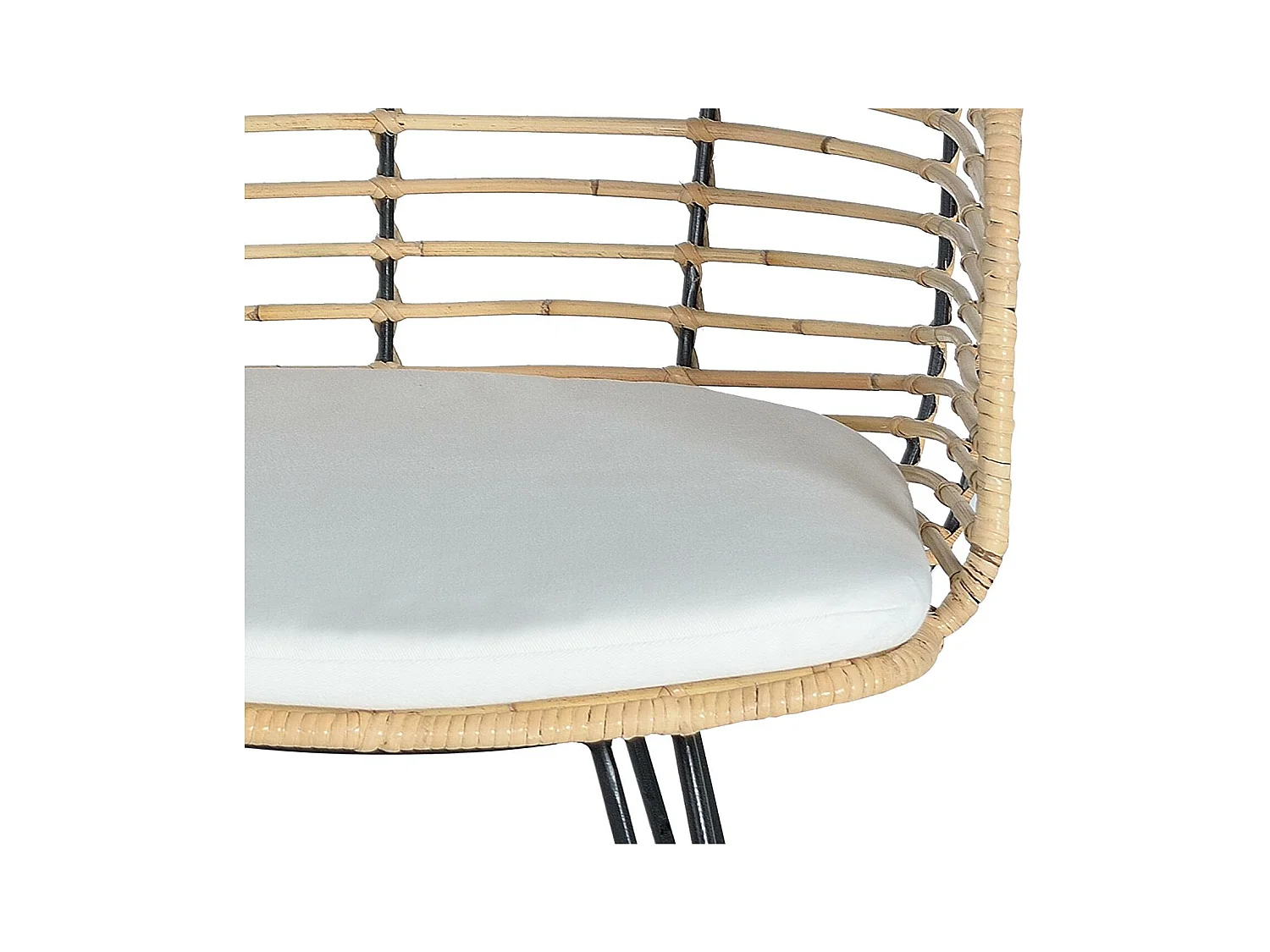 Set di 2 sedie in rattan e metallo 80x52x56