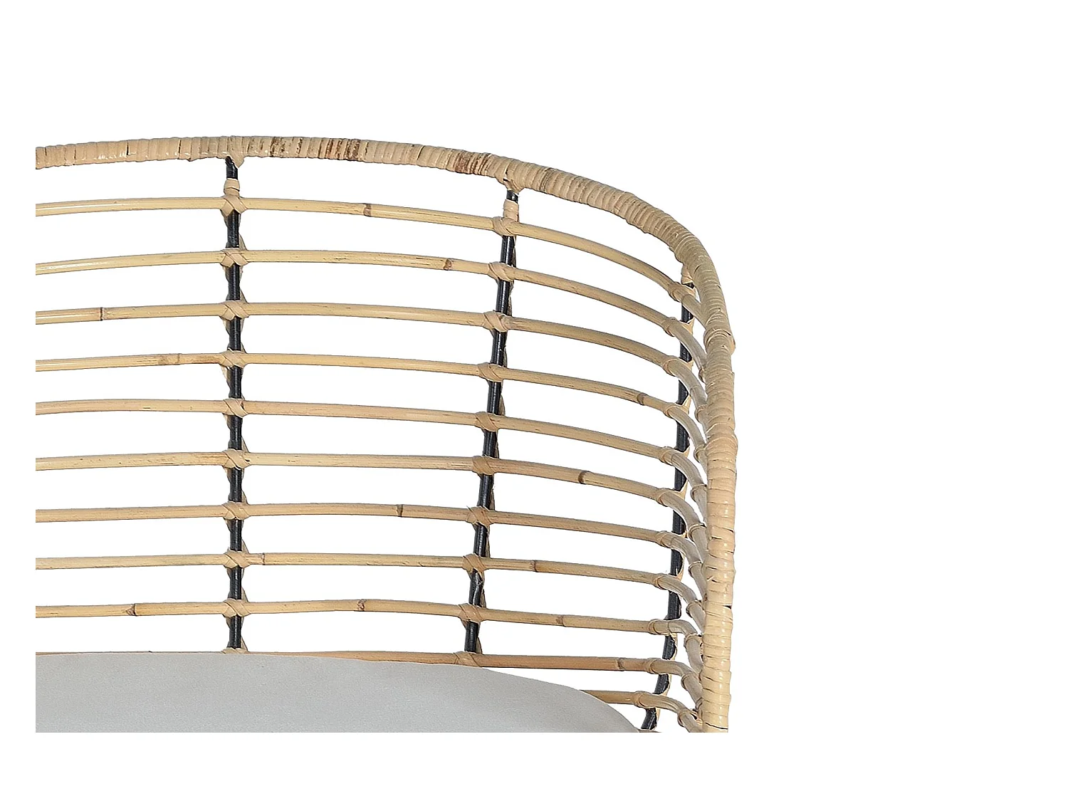 Set di 2 sedie in rattan e metallo 80x52x56