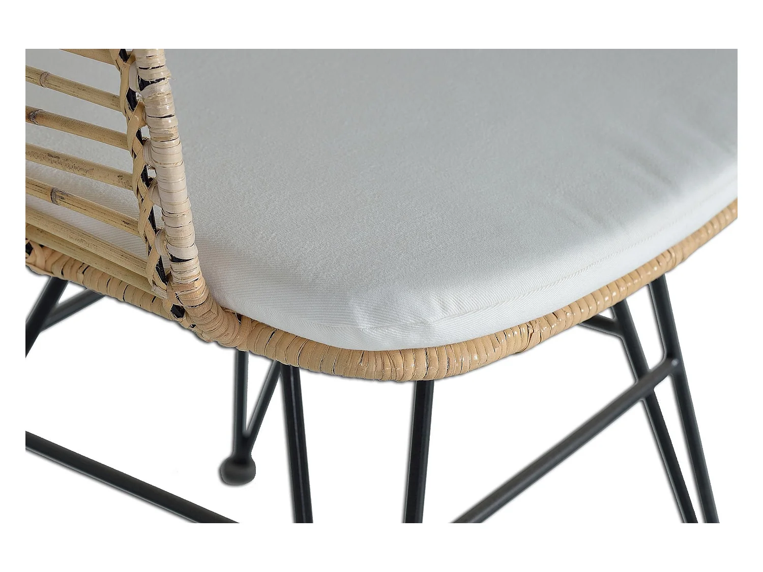 Set di 2 sedie in rattan e metallo 80x52x56