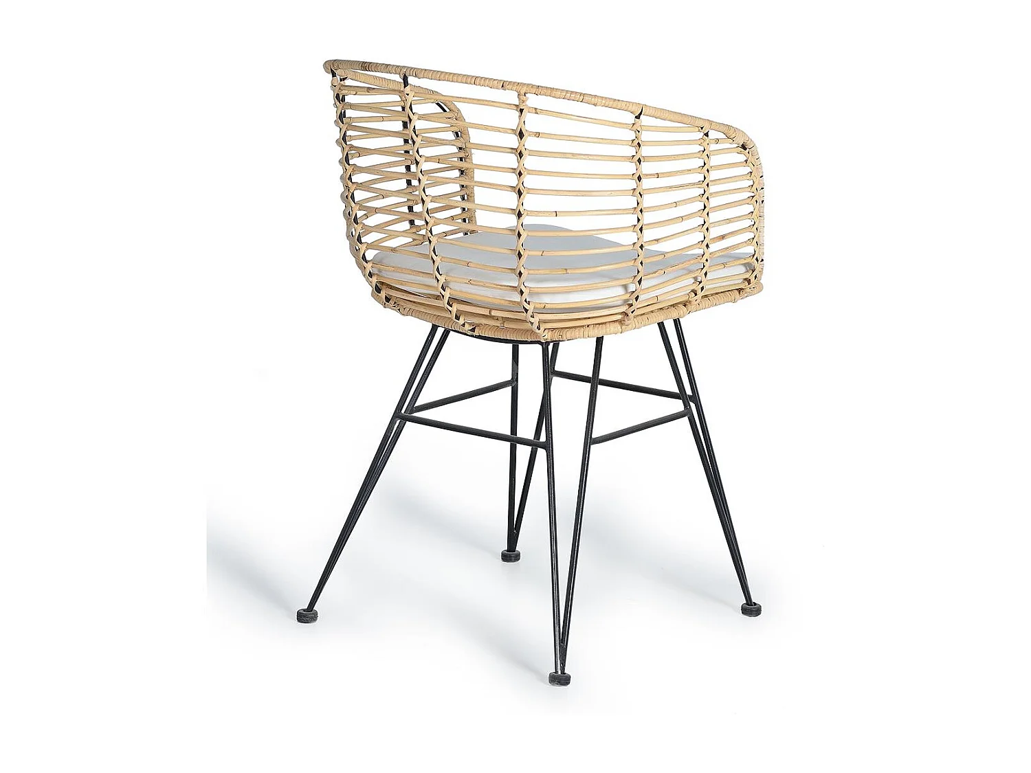 Lot de 2 chaises en rotin et métal