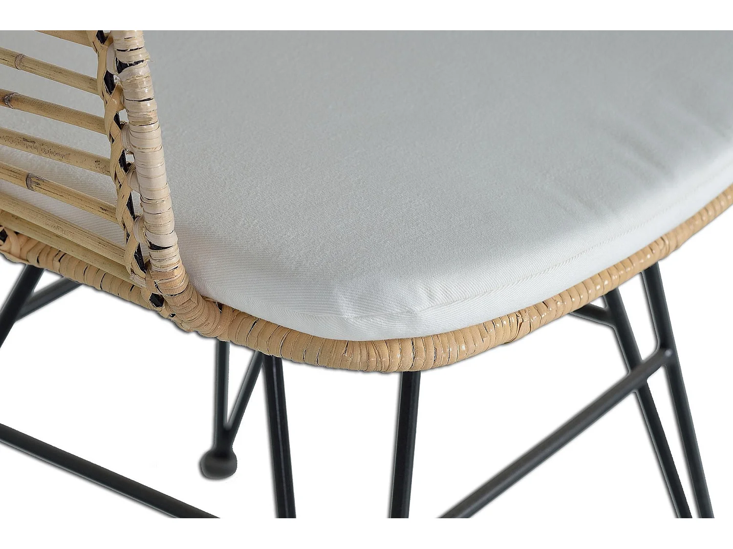 Lot de 2 chaises en rotin et métal