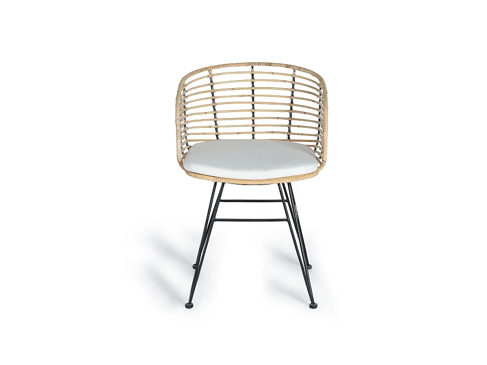 Stuhl aus Naturrattan, 52 cm, mediterraner Stil – 80 x 52 x 56