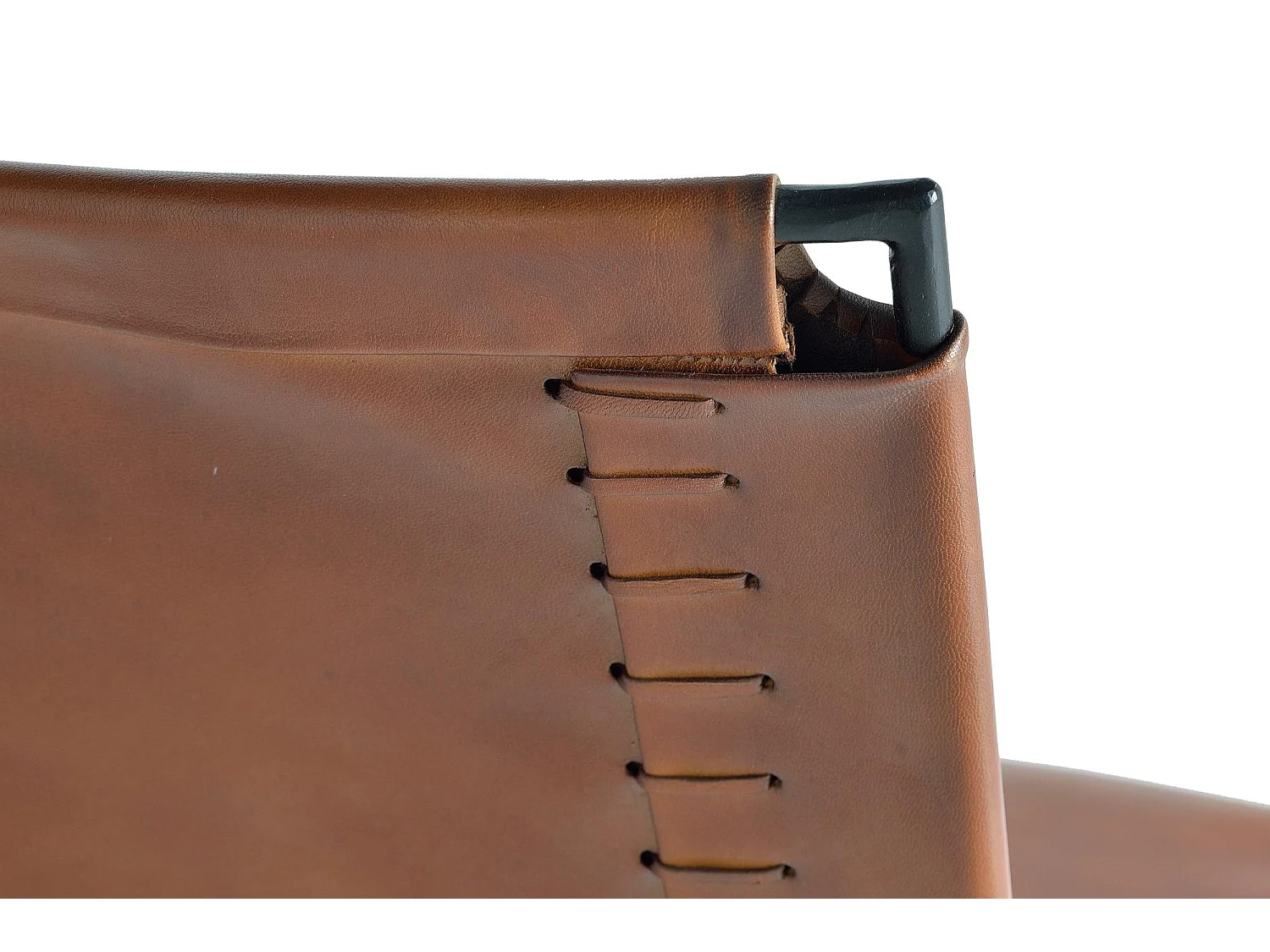 Lot de 2 chaises en cuir marron et métal