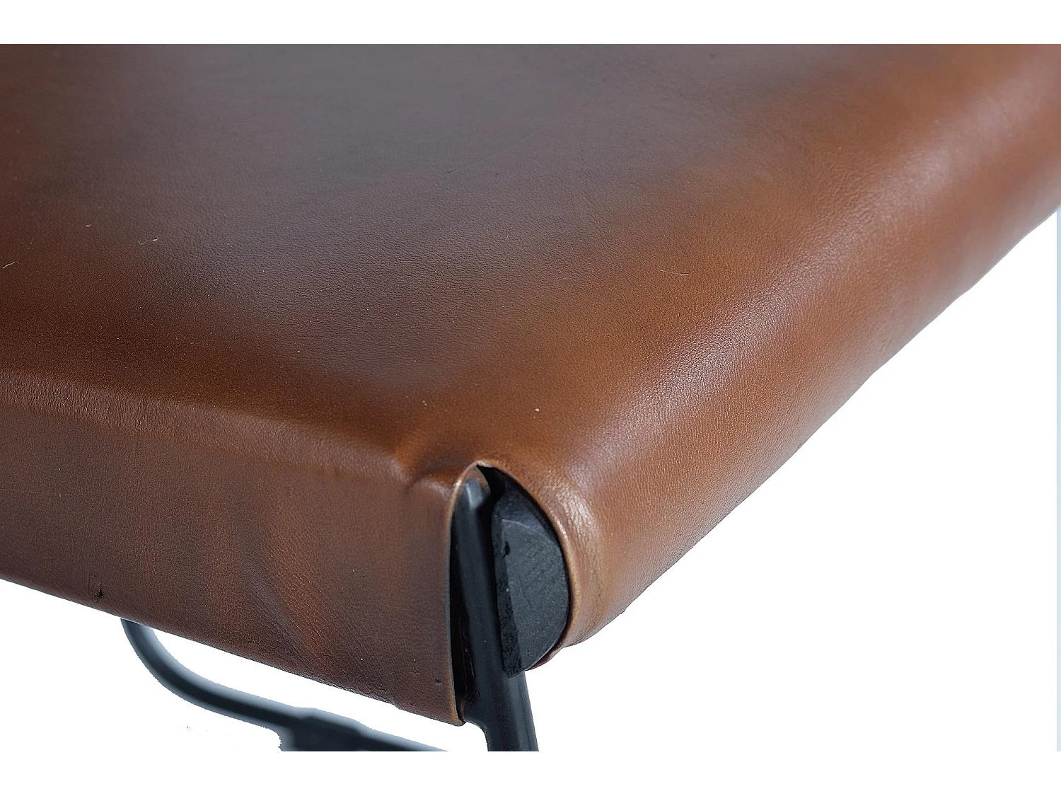 Lot de 2 chaises en cuir marron et métal