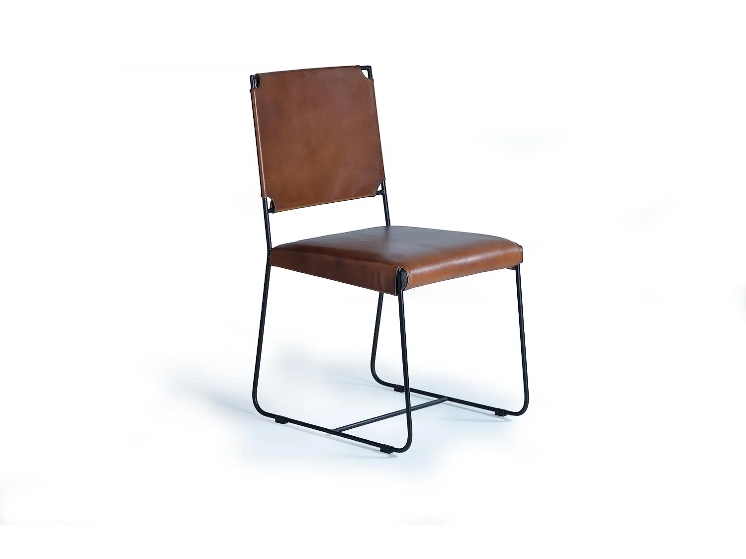 Fauteuil en cuir style industriel vintage 46 cm - 90 x 46 x 60