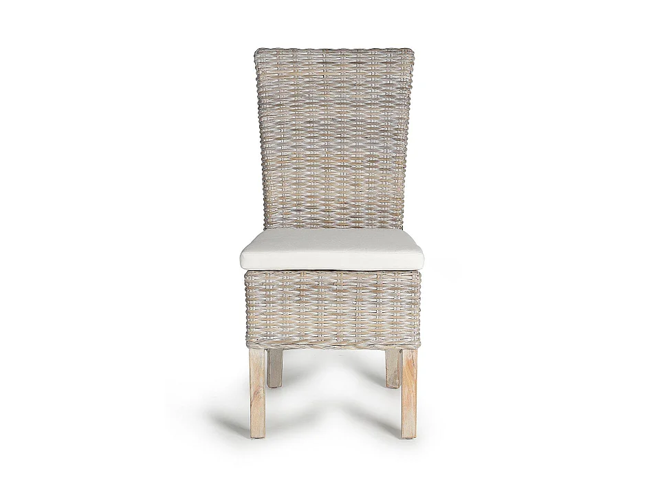 Chaise en rotin naturel 47 cm, style méditerranéen - 100 x 47 x 58 cm