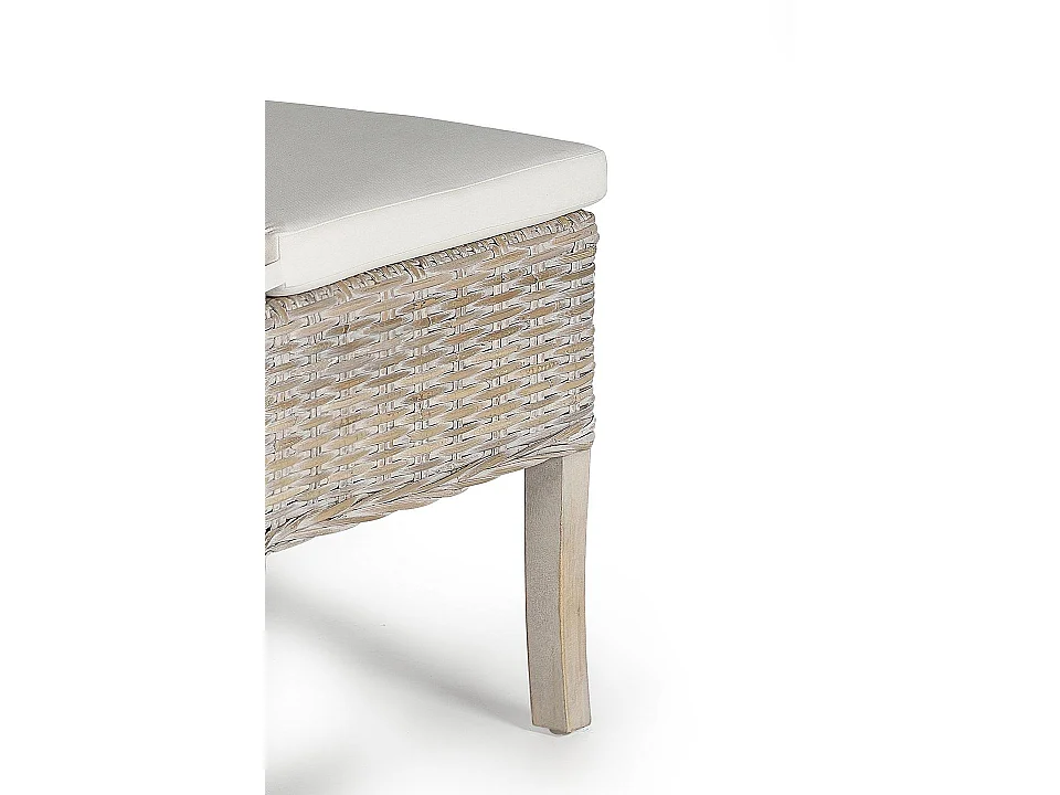 Chaise en rotin naturel 47 cm, style méditerranéen - 100 x 47 x 58 cm