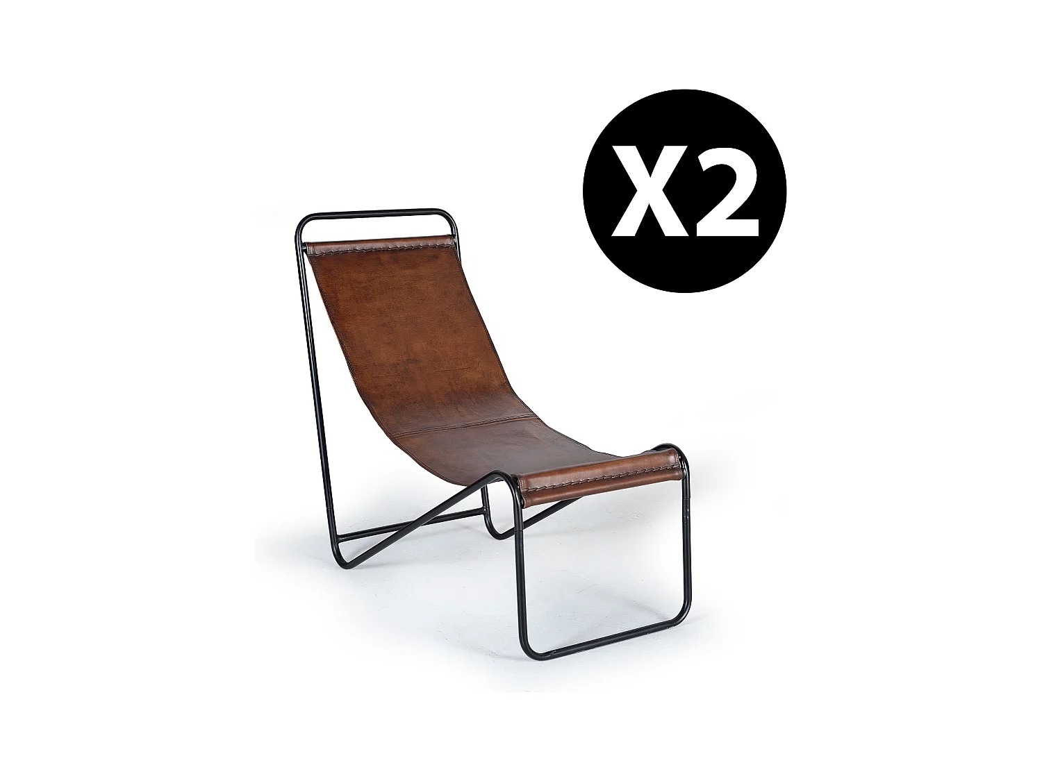 CADEIRA ESTOFADA DE COURO Marrón.Giner y Colomer.88x100x50