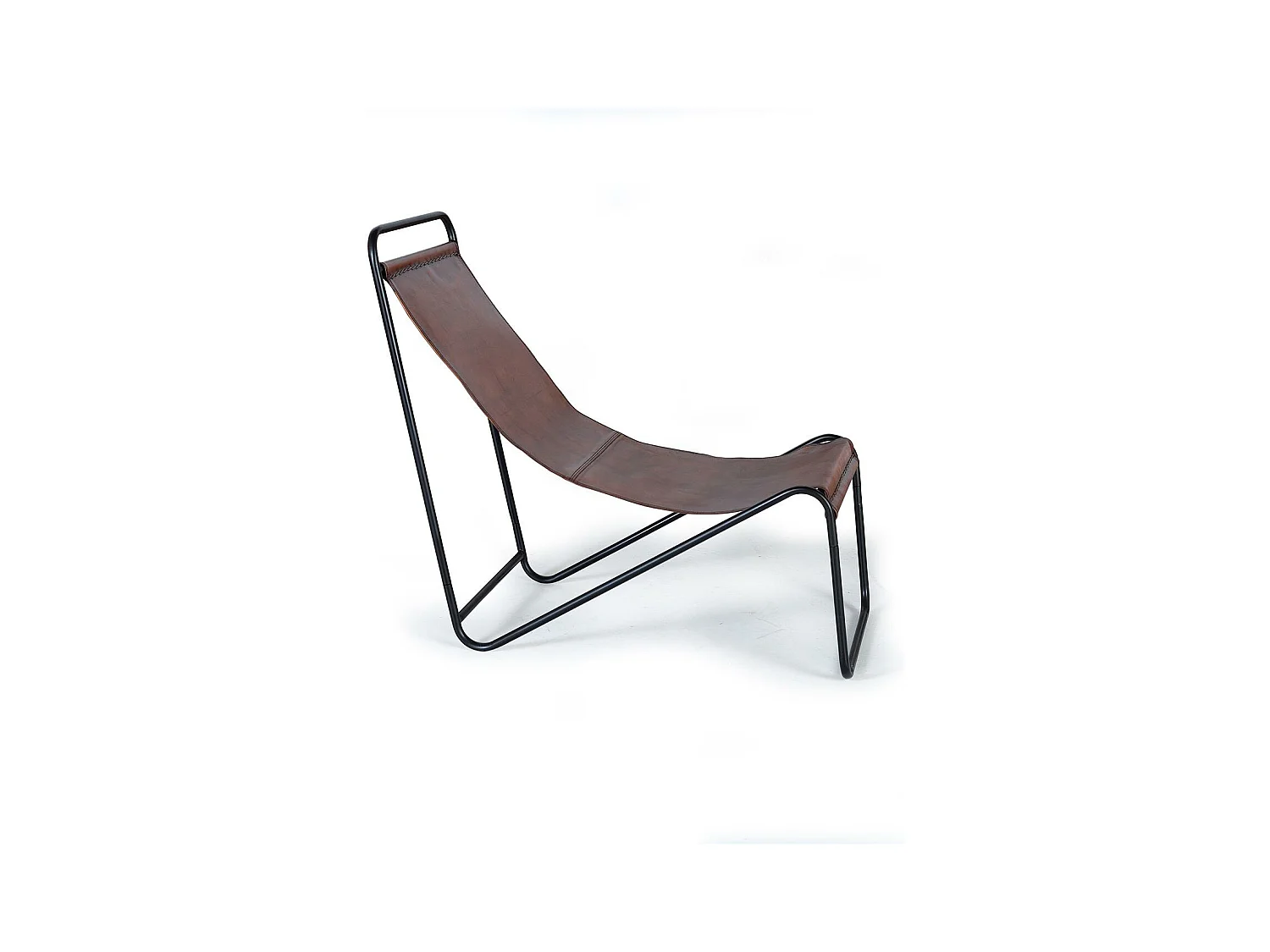 CADEIRA ESTOFADA DE COURO Marrón.Giner y Colomer.88x100x50