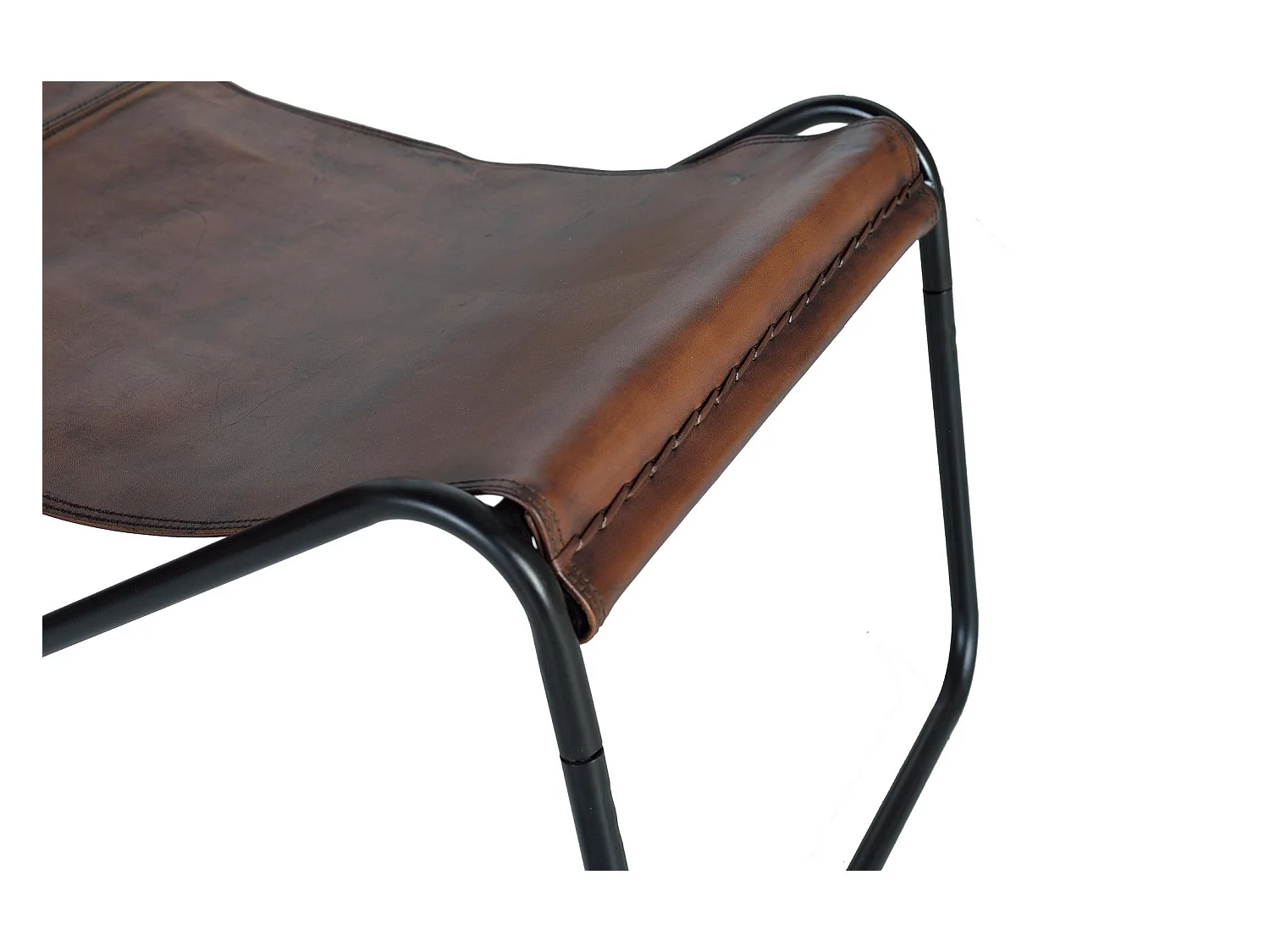 CADEIRA ESTOFADA DE COURO Marrón.Giner y Colomer.88x100x50