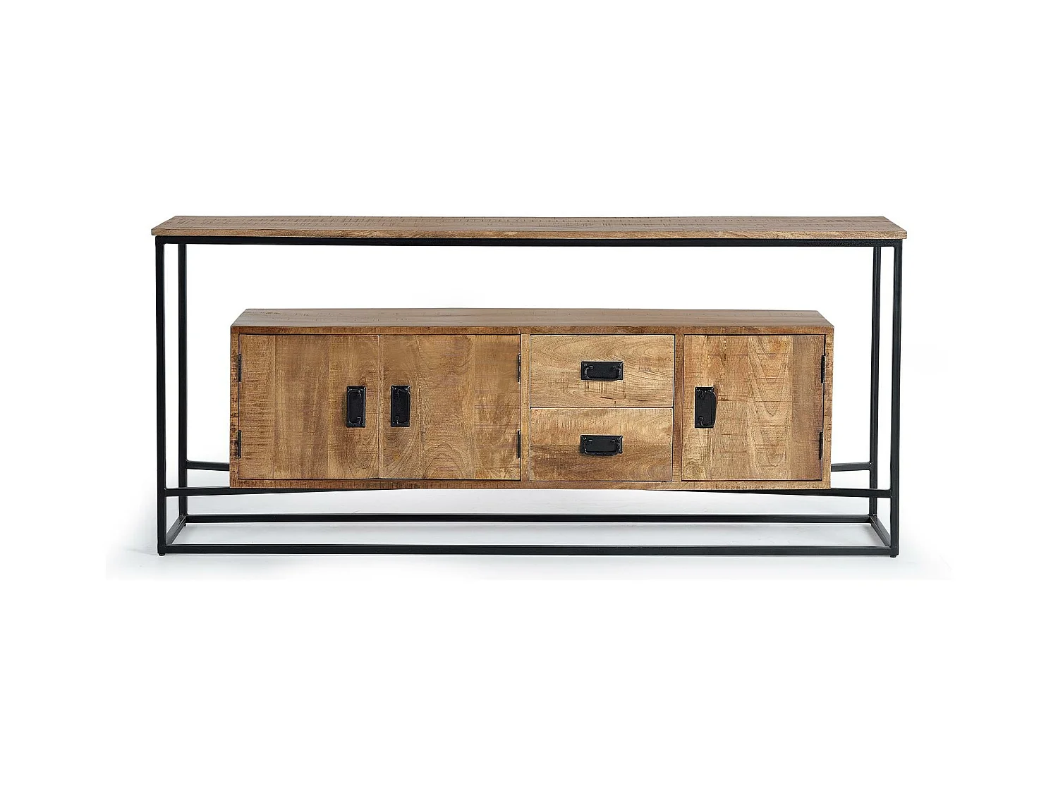 Braunes Sideboard aus Mangoholz, Giner und Colomer, 80 x 40 x 180