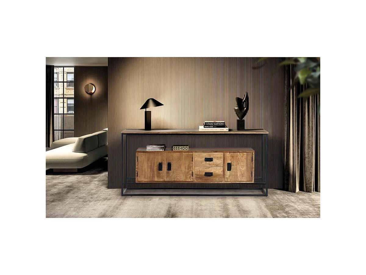 Buffet in manguier en metalen hout