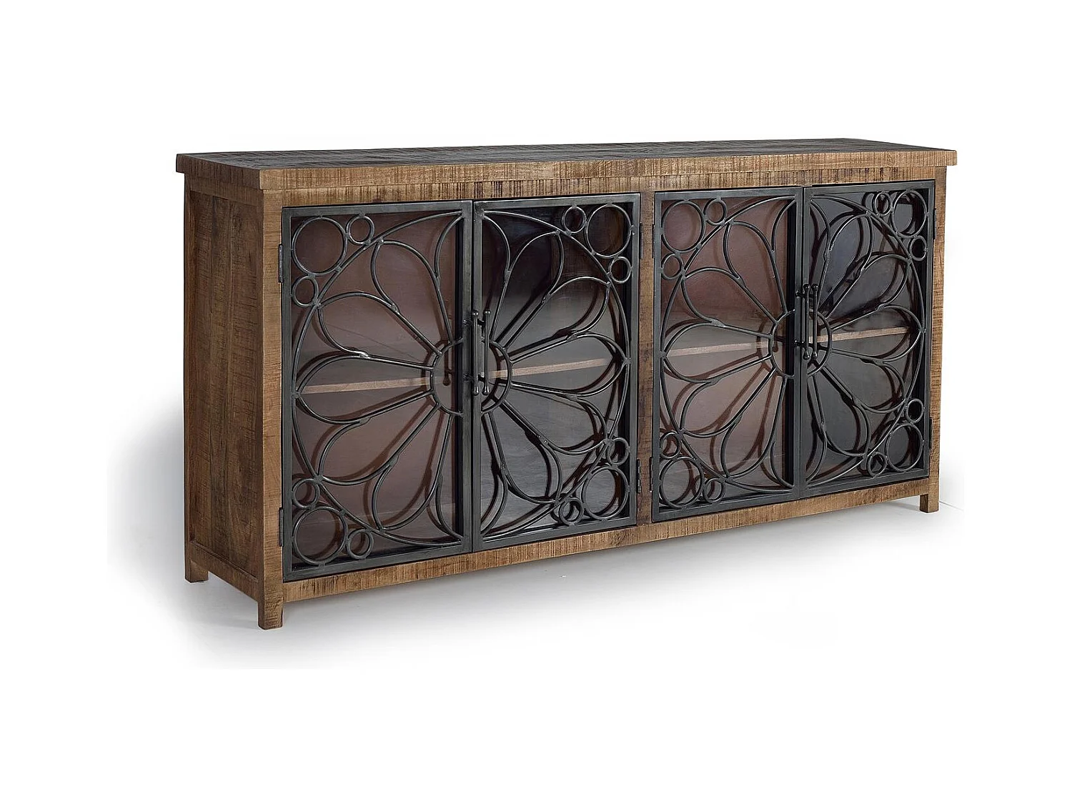 Buffet en bois manguier et métal noir