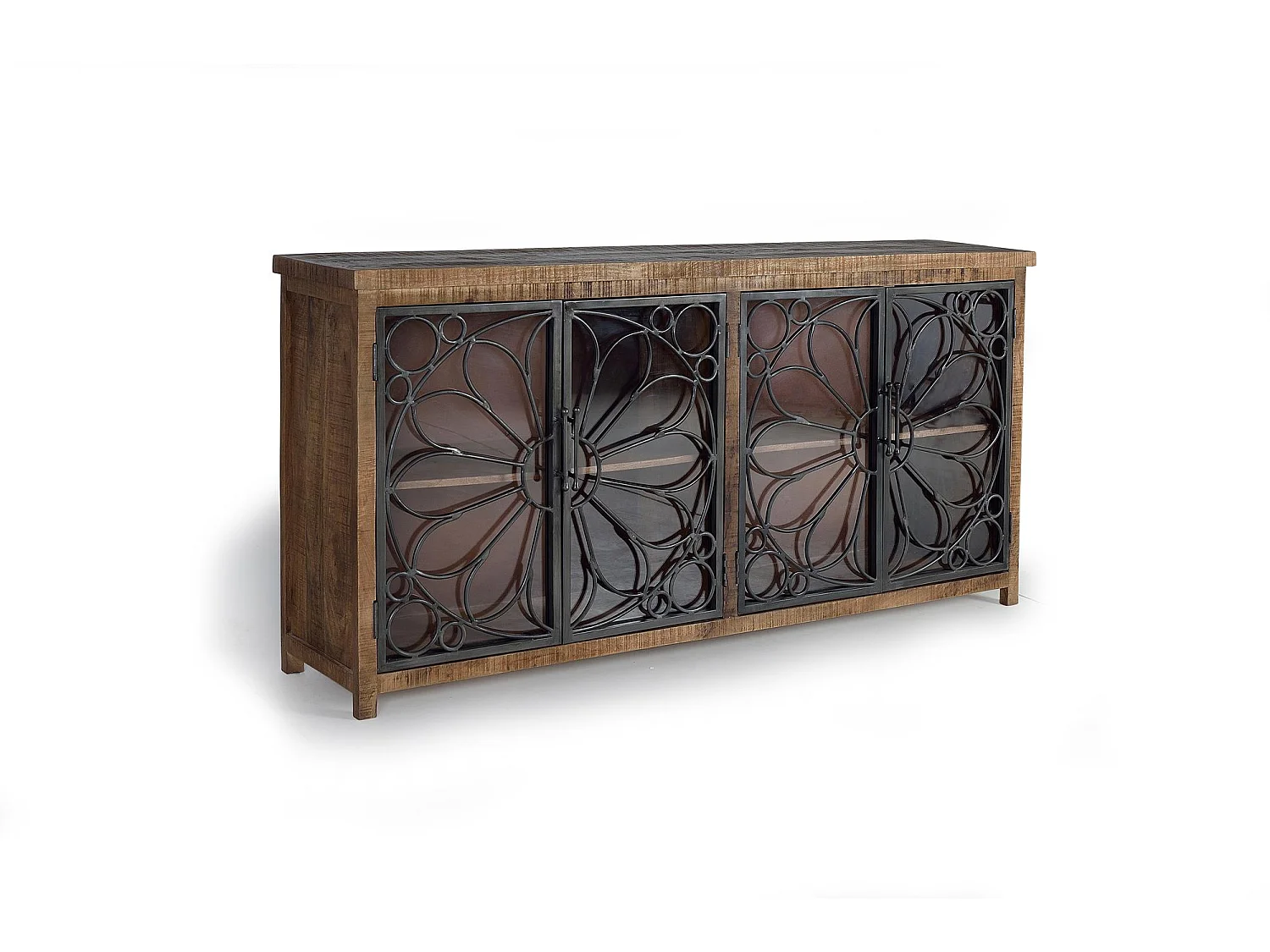 Buffet en bois manguier et métal noir