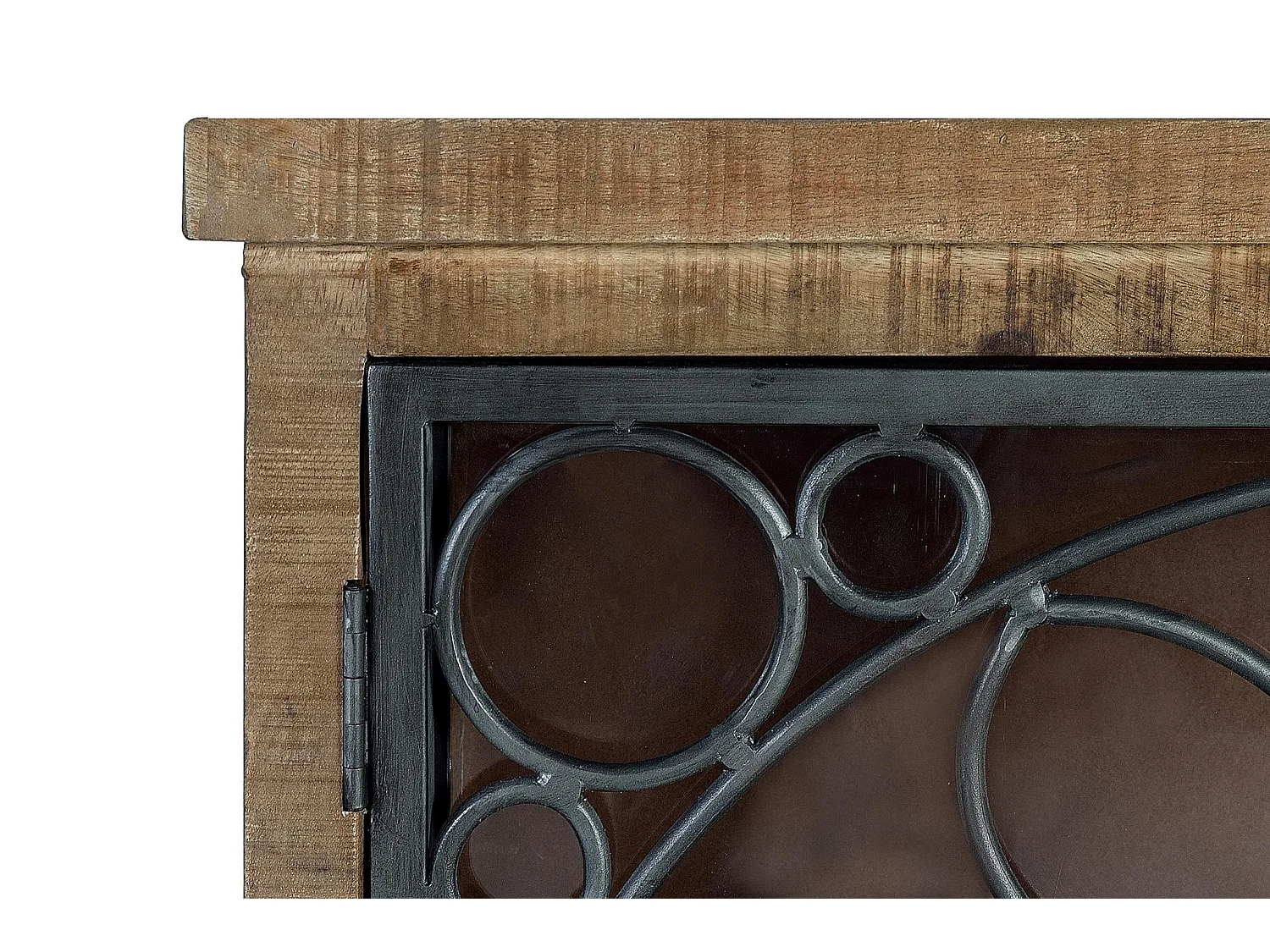 Sideboard aus Mangoholz und schwarzem Metall