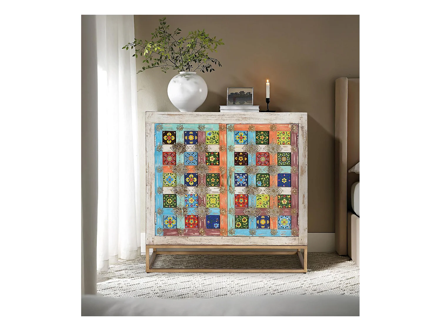 Buffet en bois de manguier naturel