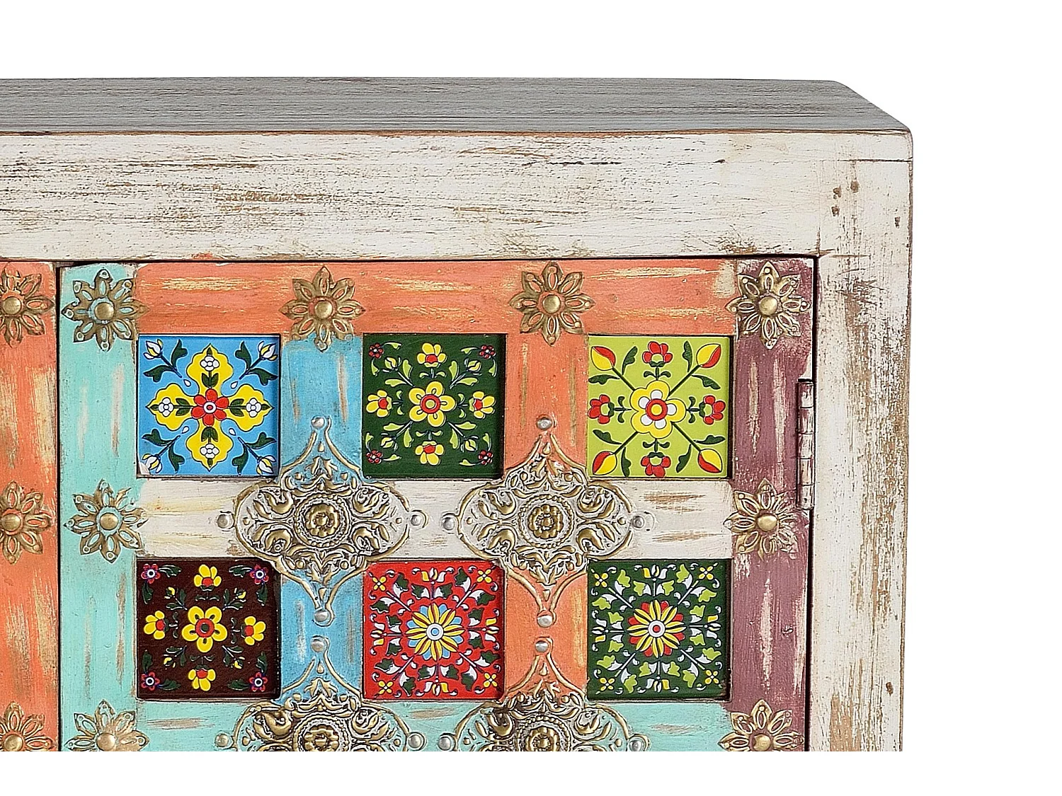 Buffet en bois de manguier, style oriental - 90x90x40