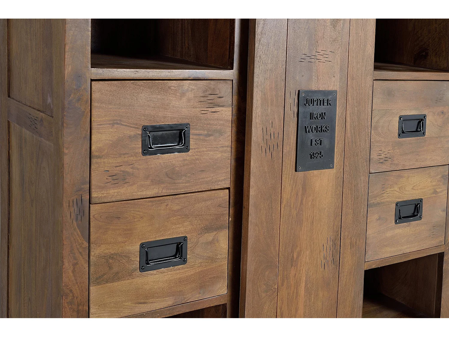 Vaisselier en bois manguier en metaal