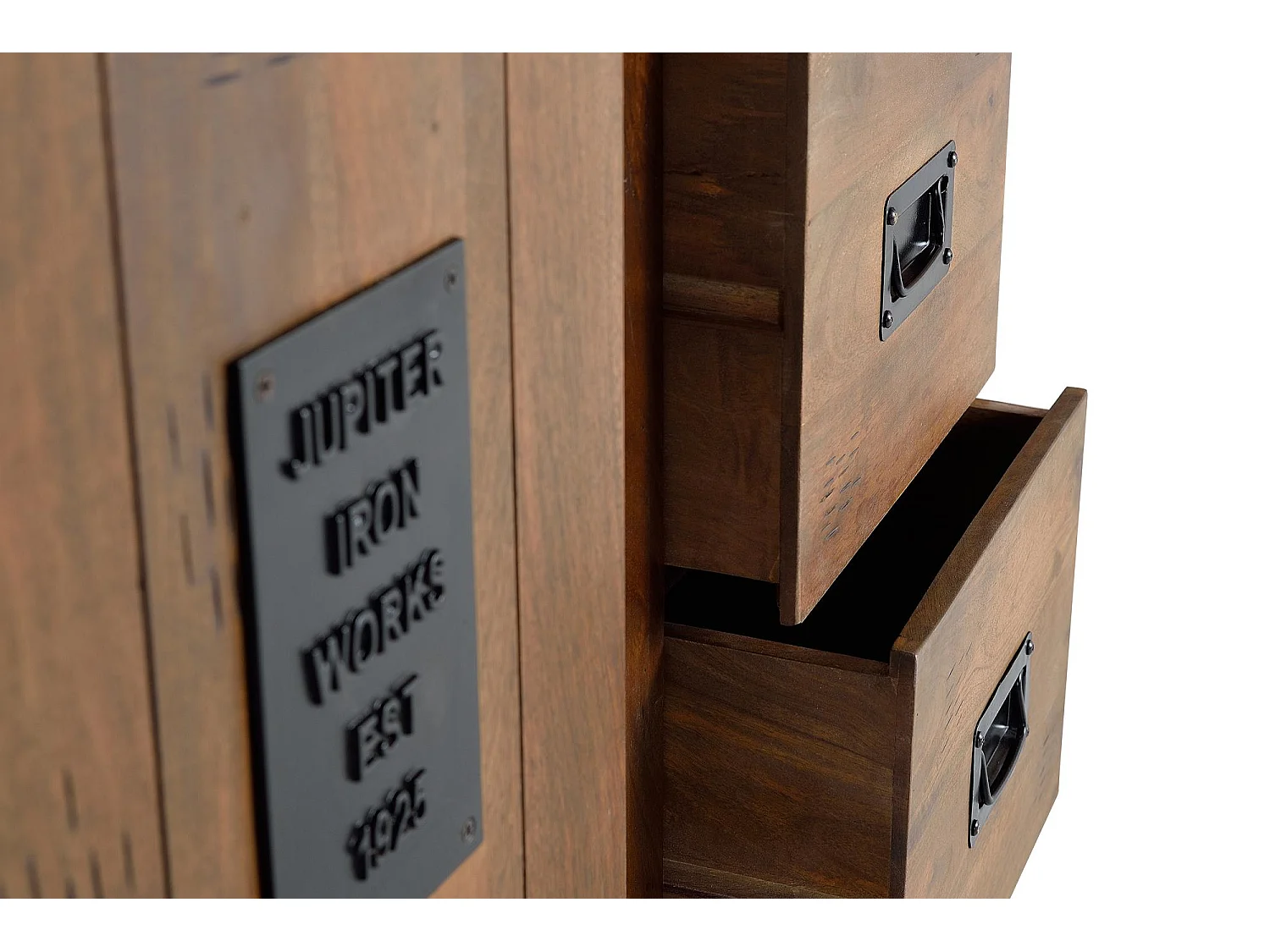 Vaisselier en bois manguier en metaal