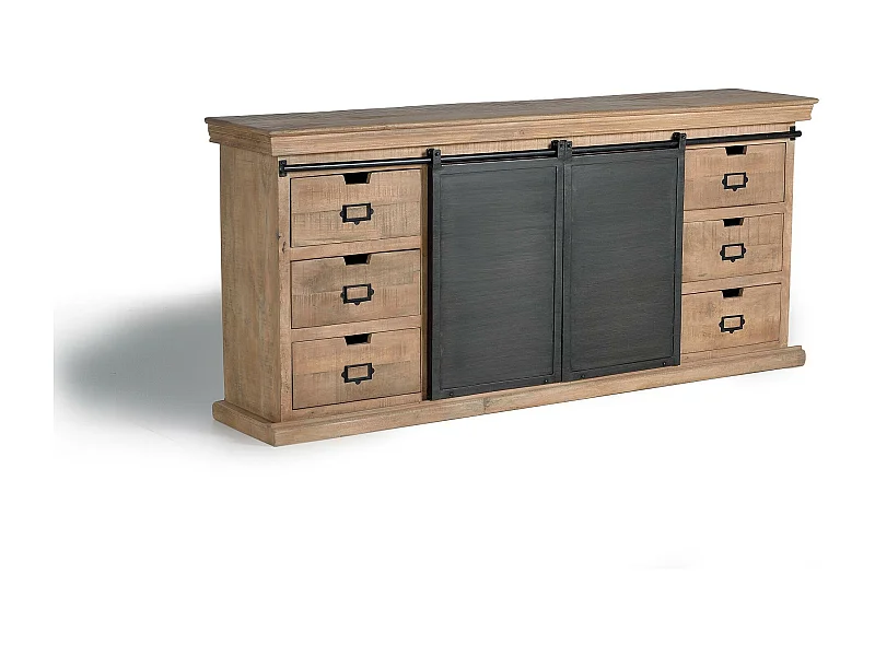 Sideboard mit 6 Schubladen im Industriestil. Mehrfarbig. Giner und Colomer 85x40x190