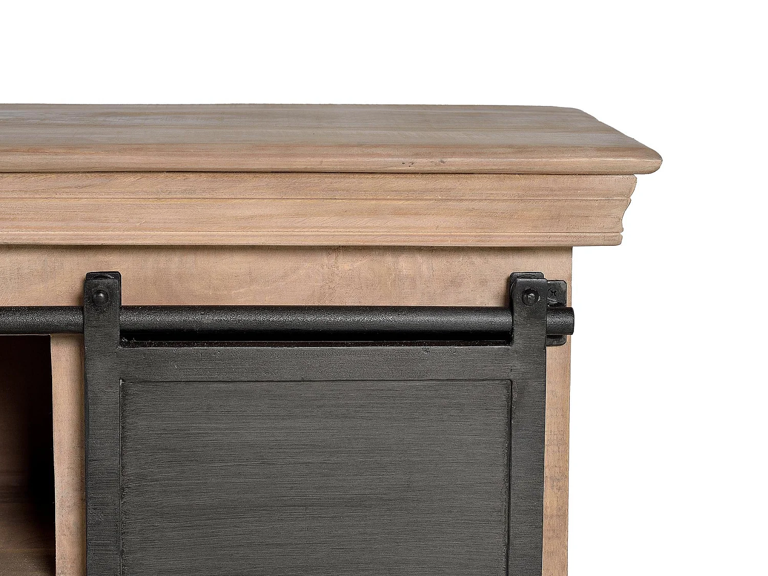 Buffet à 6 tiroirs et 2 portes en manguier et métal