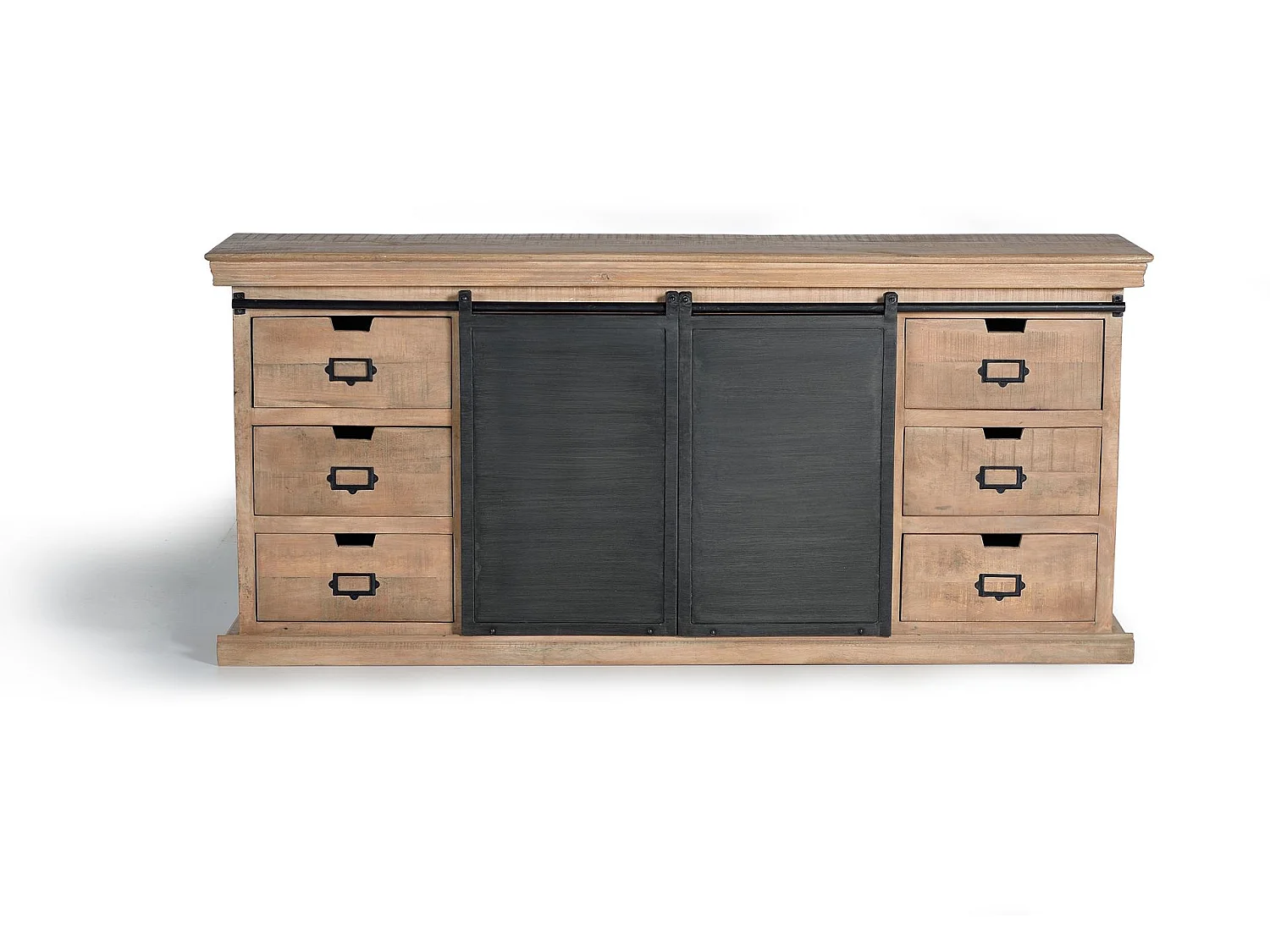 Buffet en bois de manguier de style industriel moderne - 85 x 190 x 40