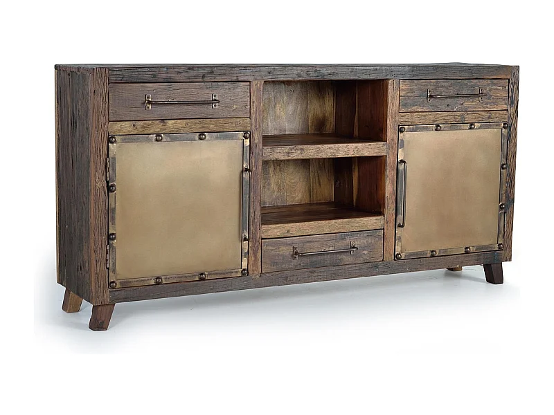 Buffet en bois récupéré et métal