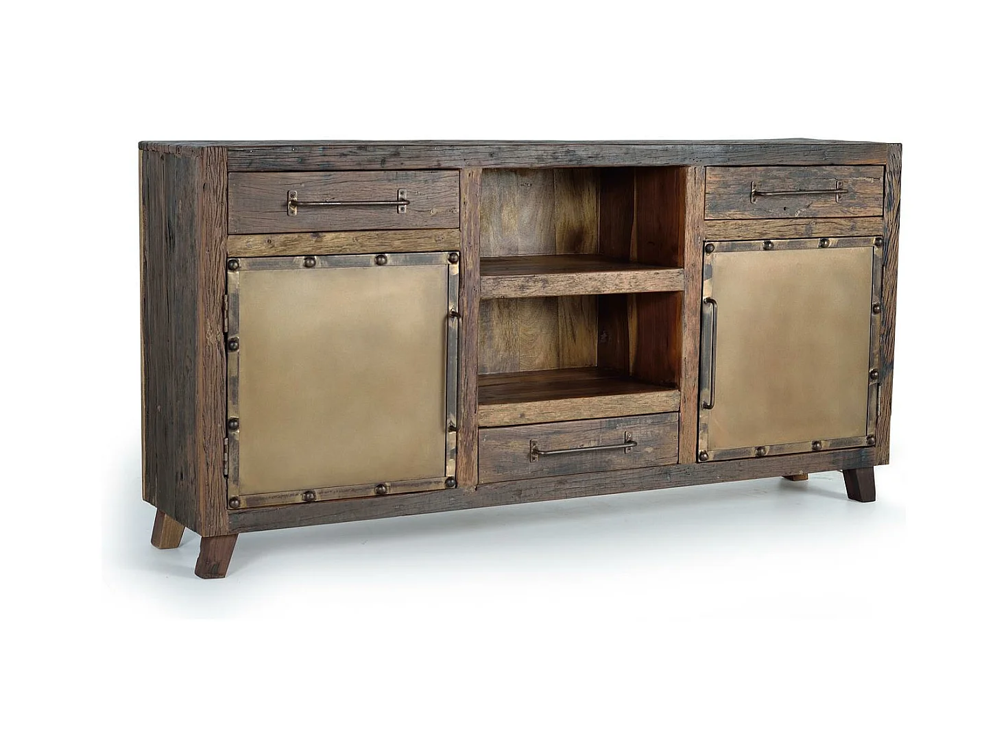 Buffet en bois récupéré et métal