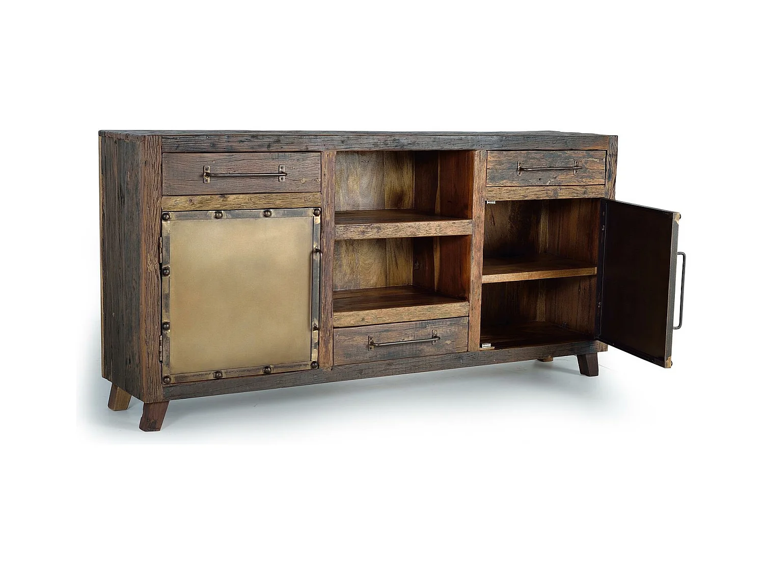 Buffet en bois récupéré et métal