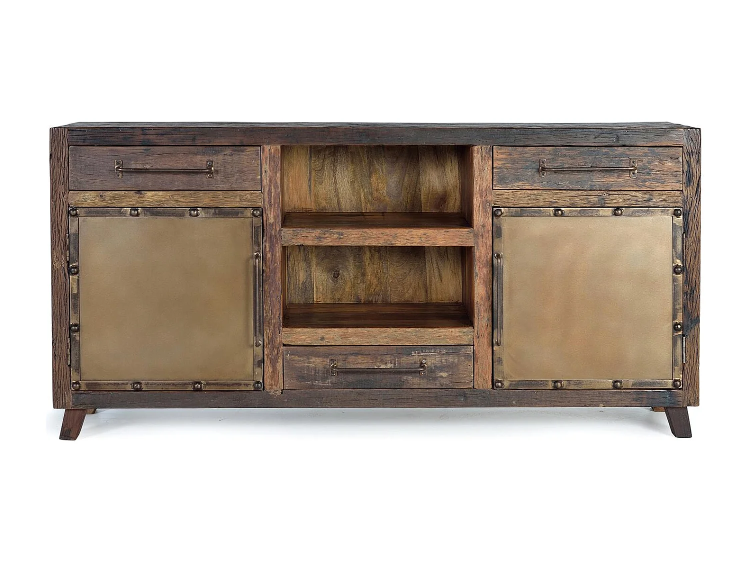 Buffet en bois récupéré et métal